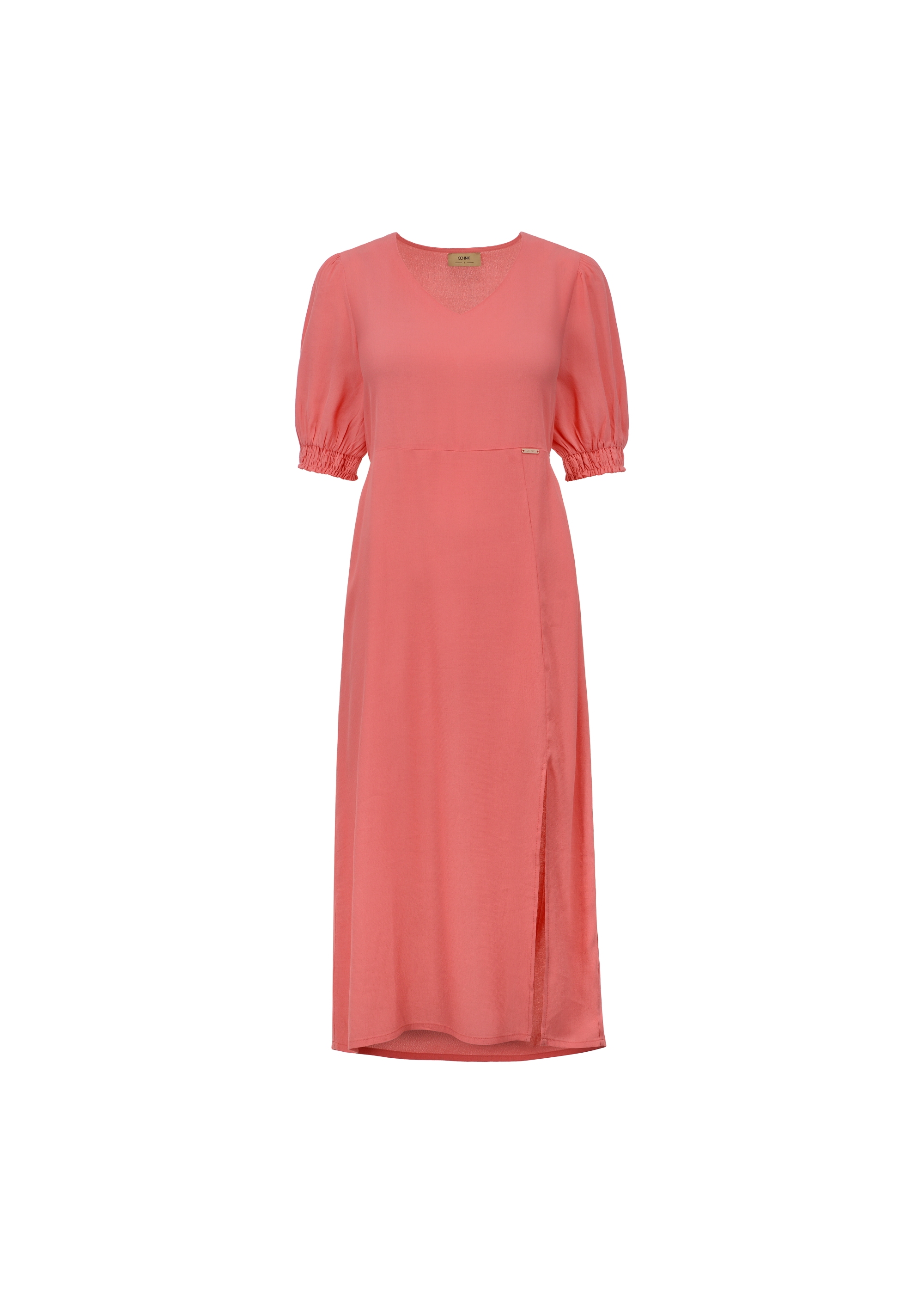 Pink dress with slit SUKDT-0153-31(W23)-05