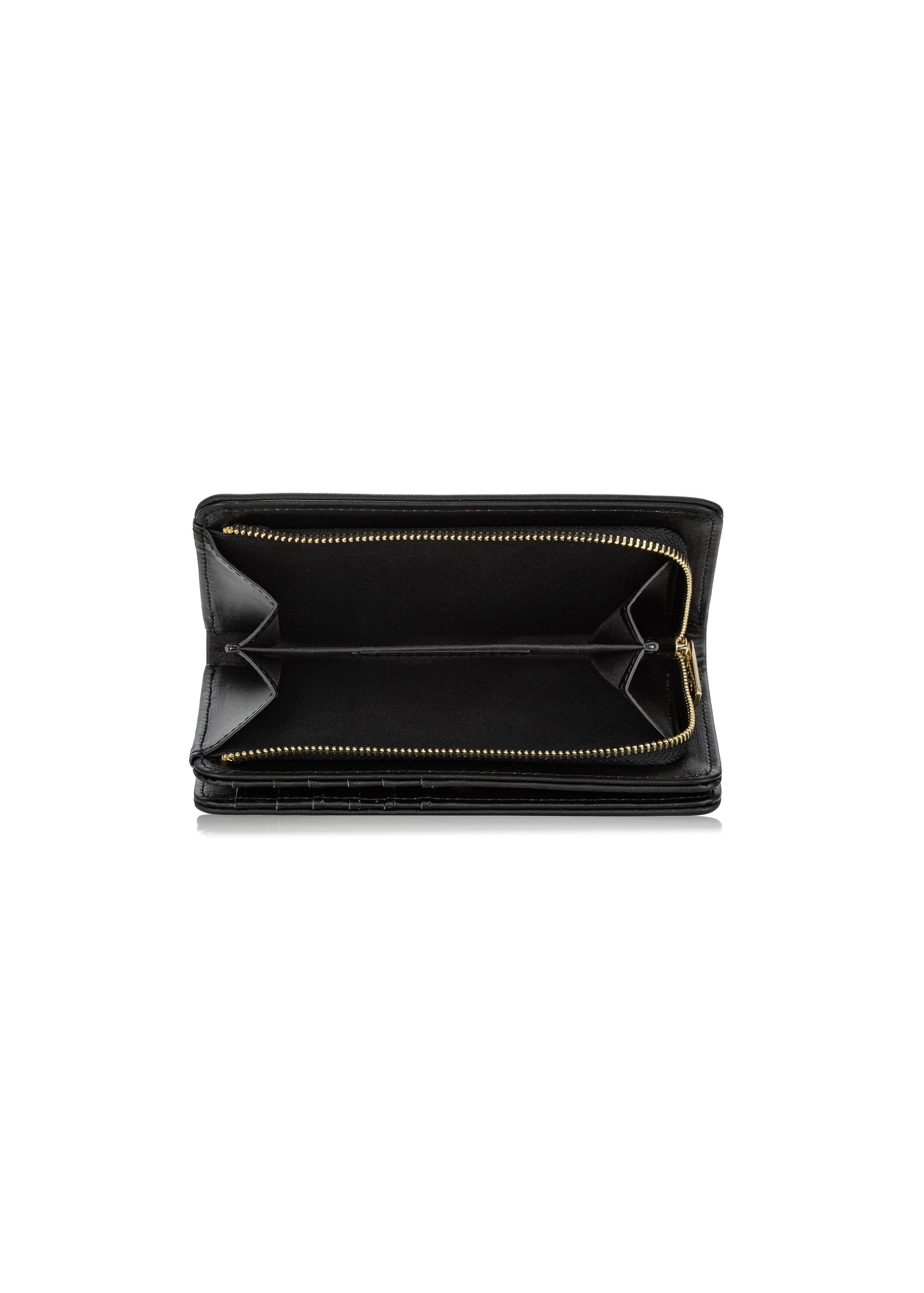 Black women's wallet with logo POREC-0364-99(W24)-05