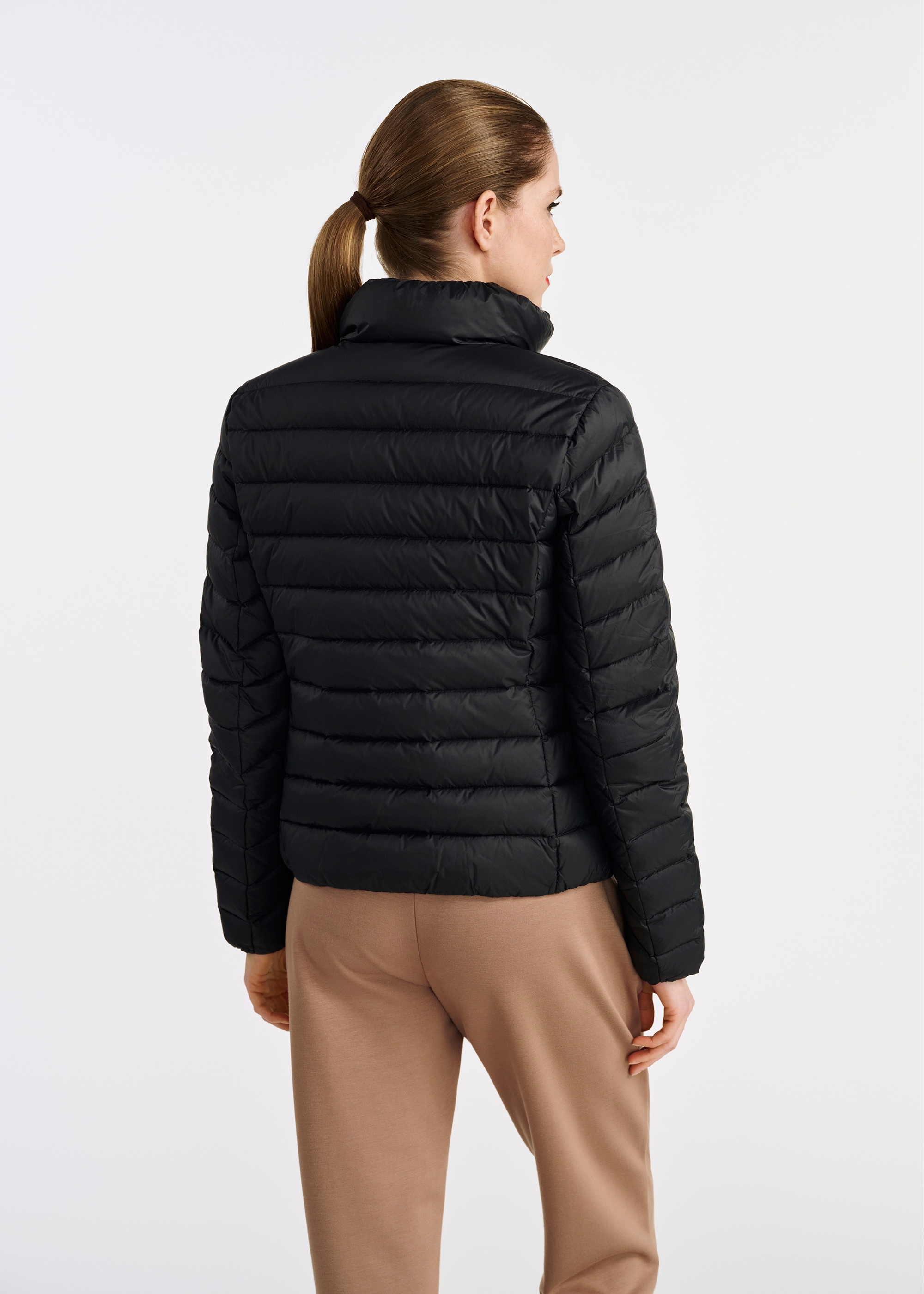 Black quilted women's jacket KURDT-0573-99(W25)-04