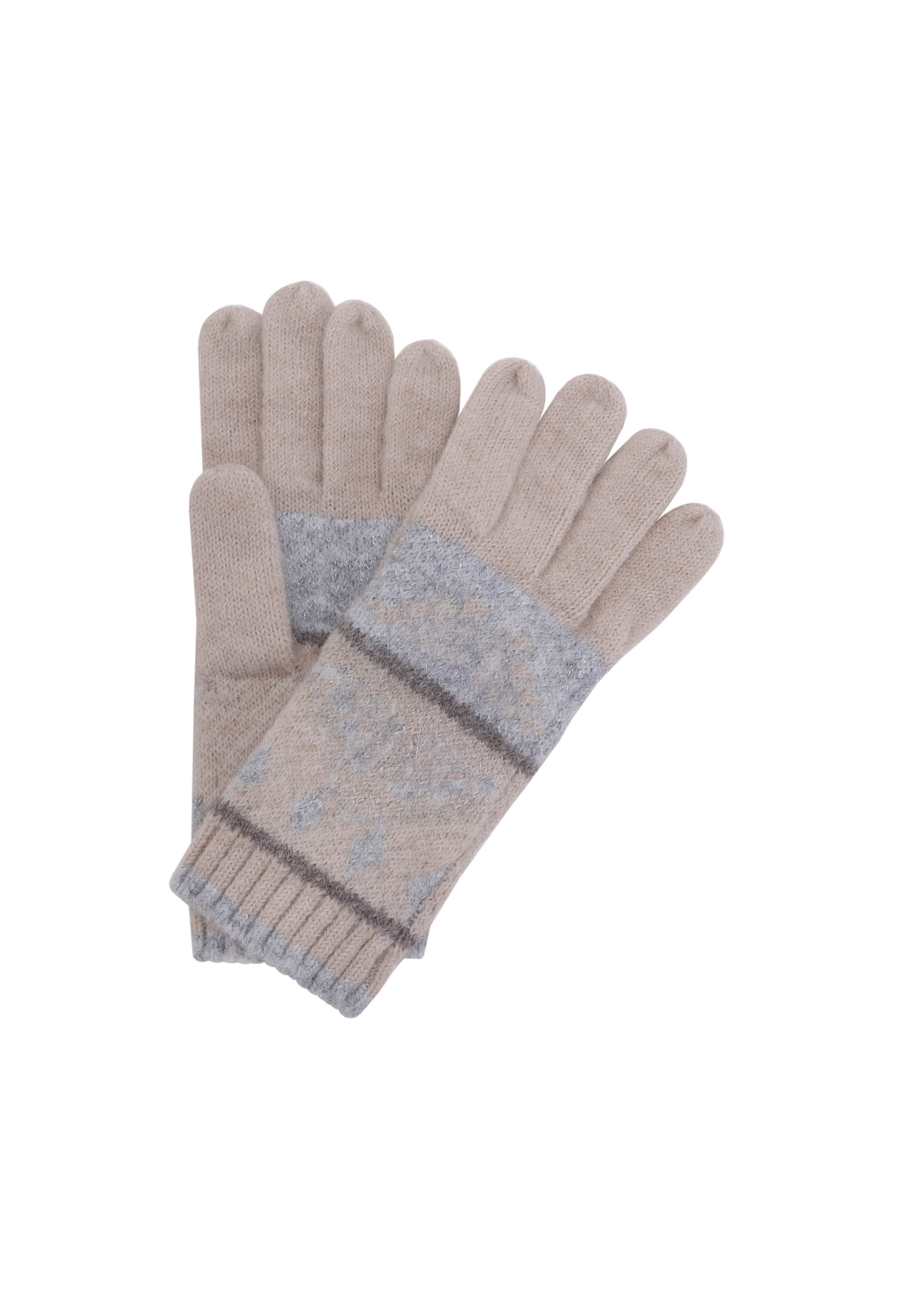 Women's winter striped gloves REKDT-0032-61(Z24)-01