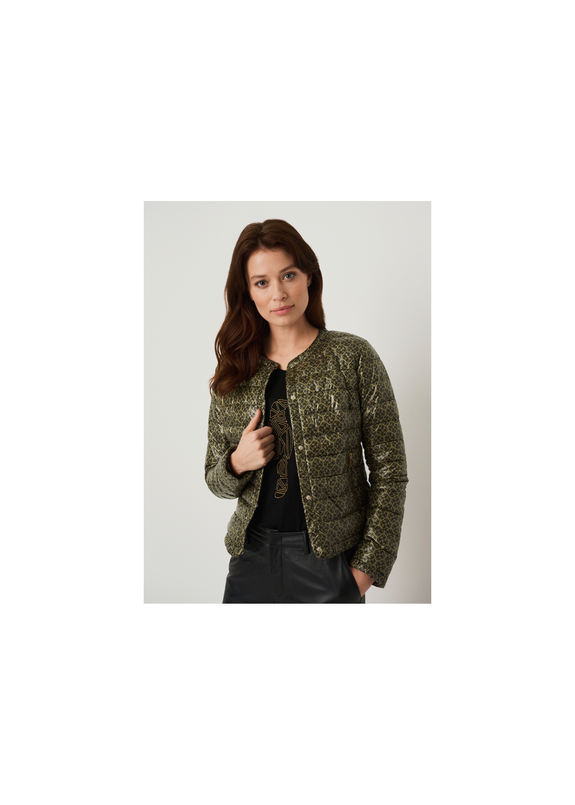 Women's quilted jacket with logo KURDT-0346-57(W22)-02