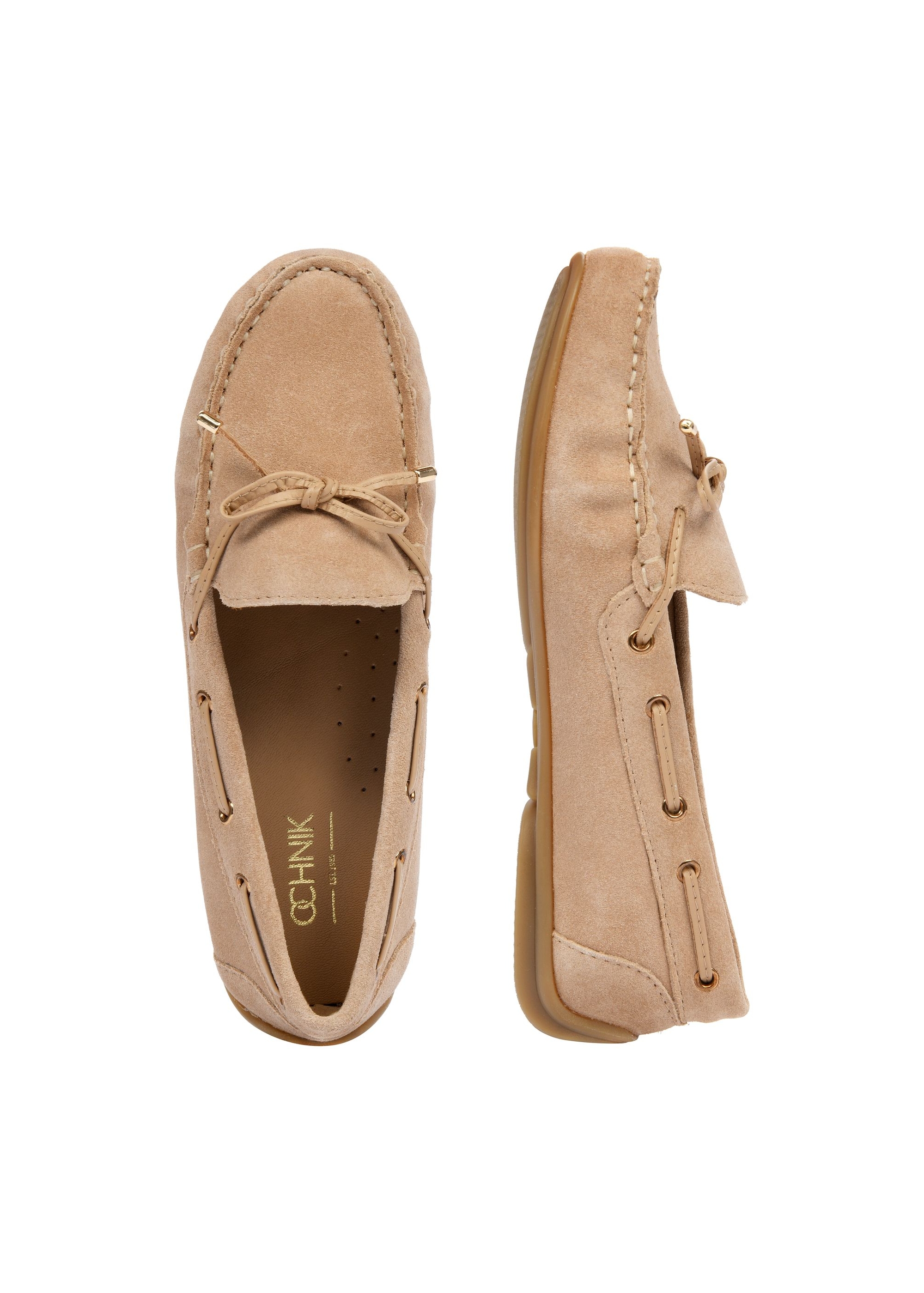 Beige women's loafers BUTYD-1053A-81(W25)-05