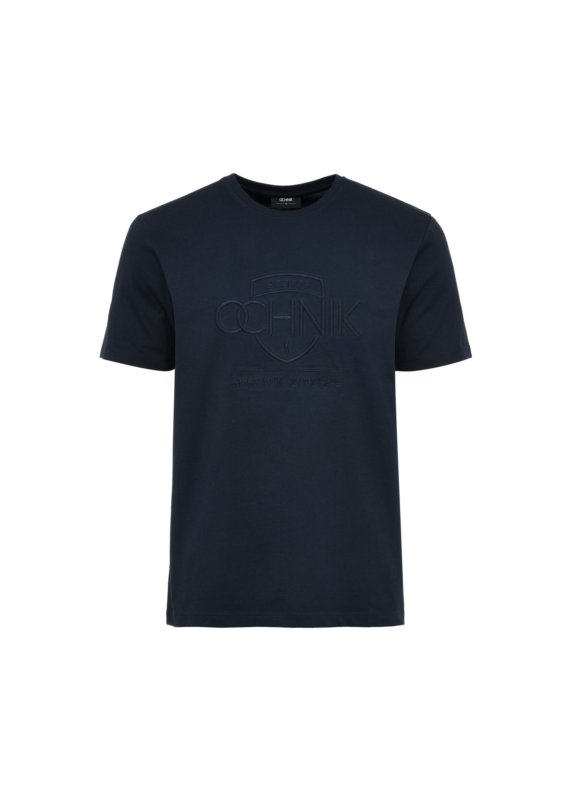 Navy blue men's t-shirt with logo TSHMT-0109-68(Z24)-01