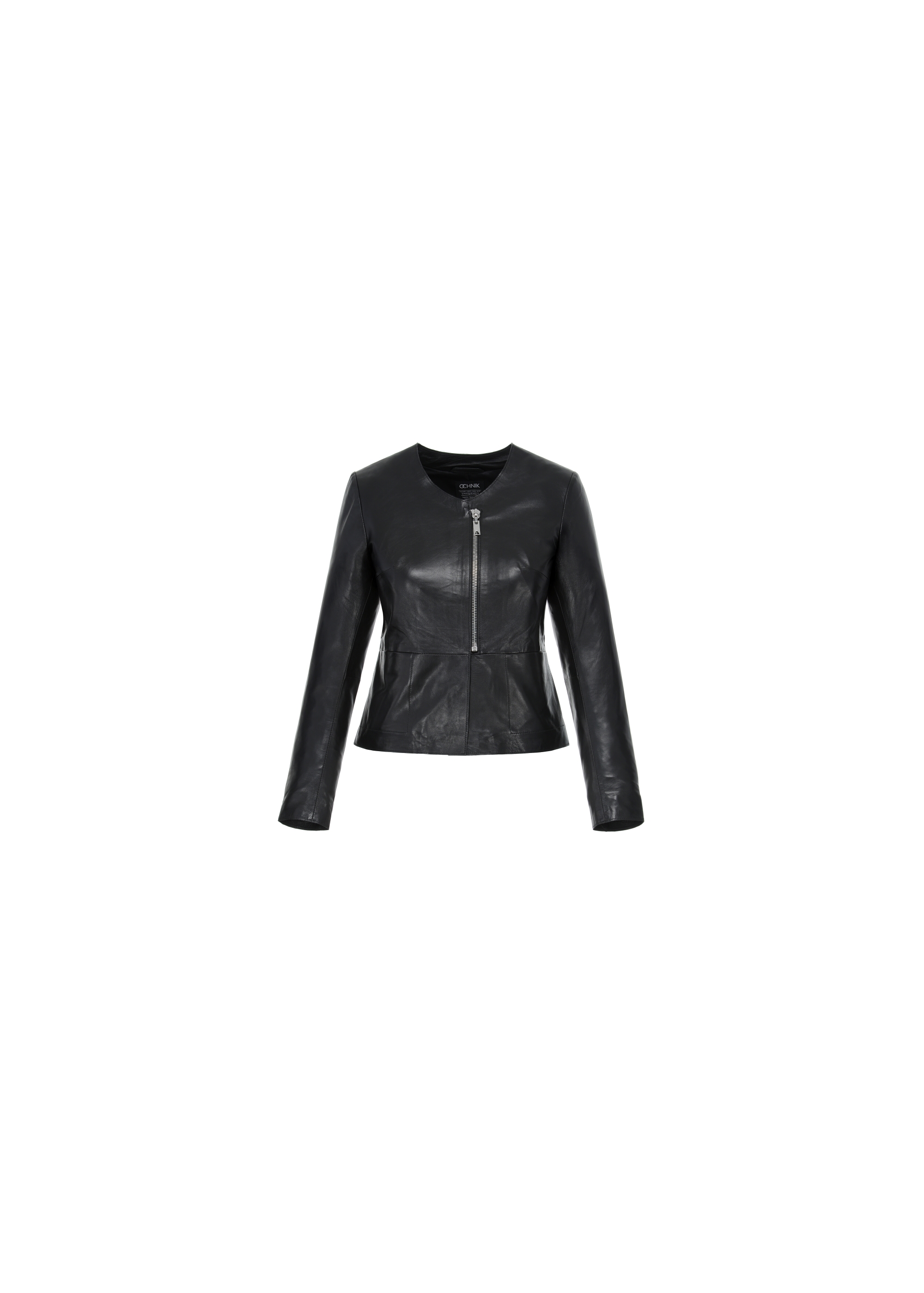 Women's classic black leather jacket KURDS-0232-4229(Z23)-05