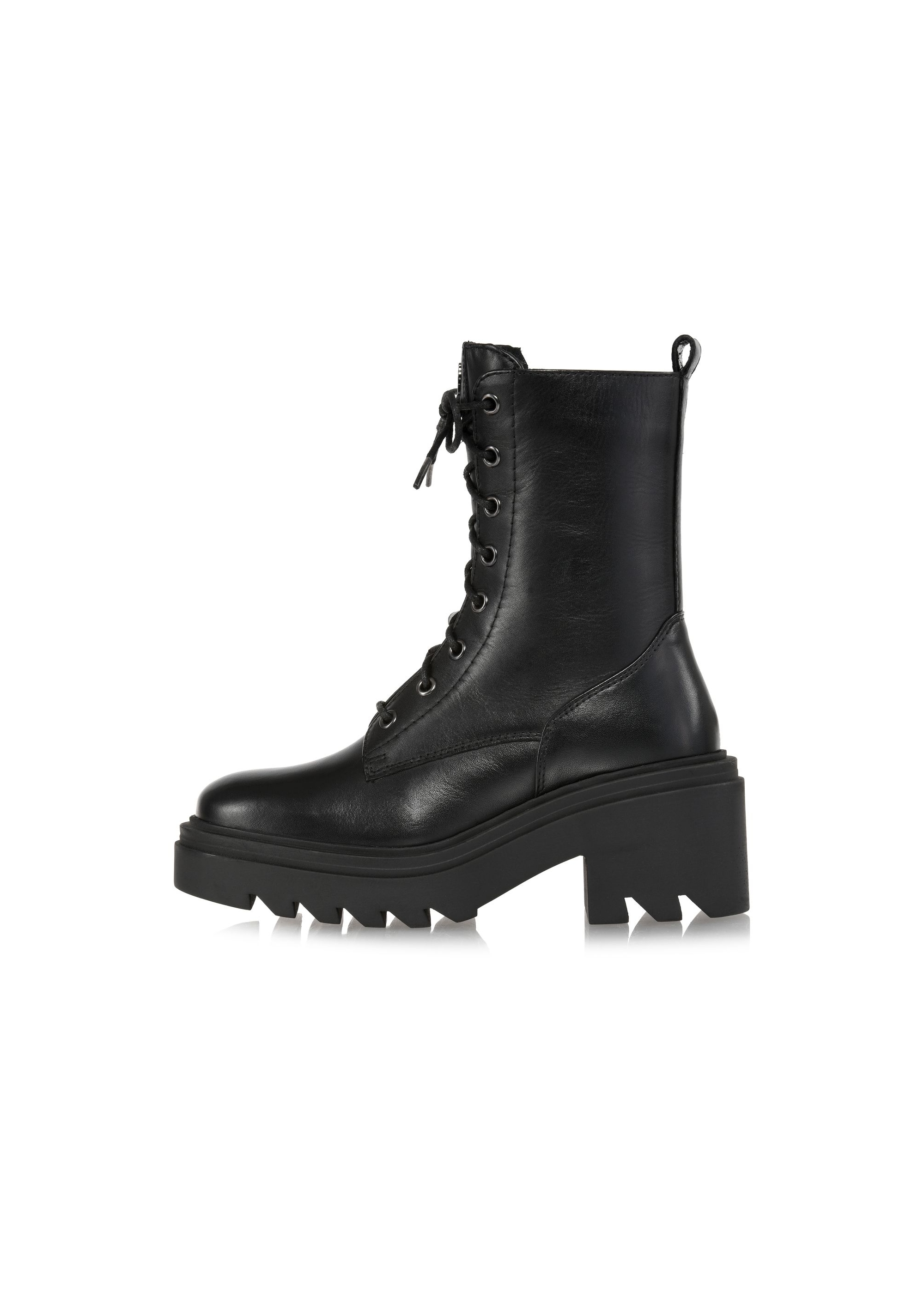 Black leather ankle boots with heels BUTYD-1108-99(Z24)-05