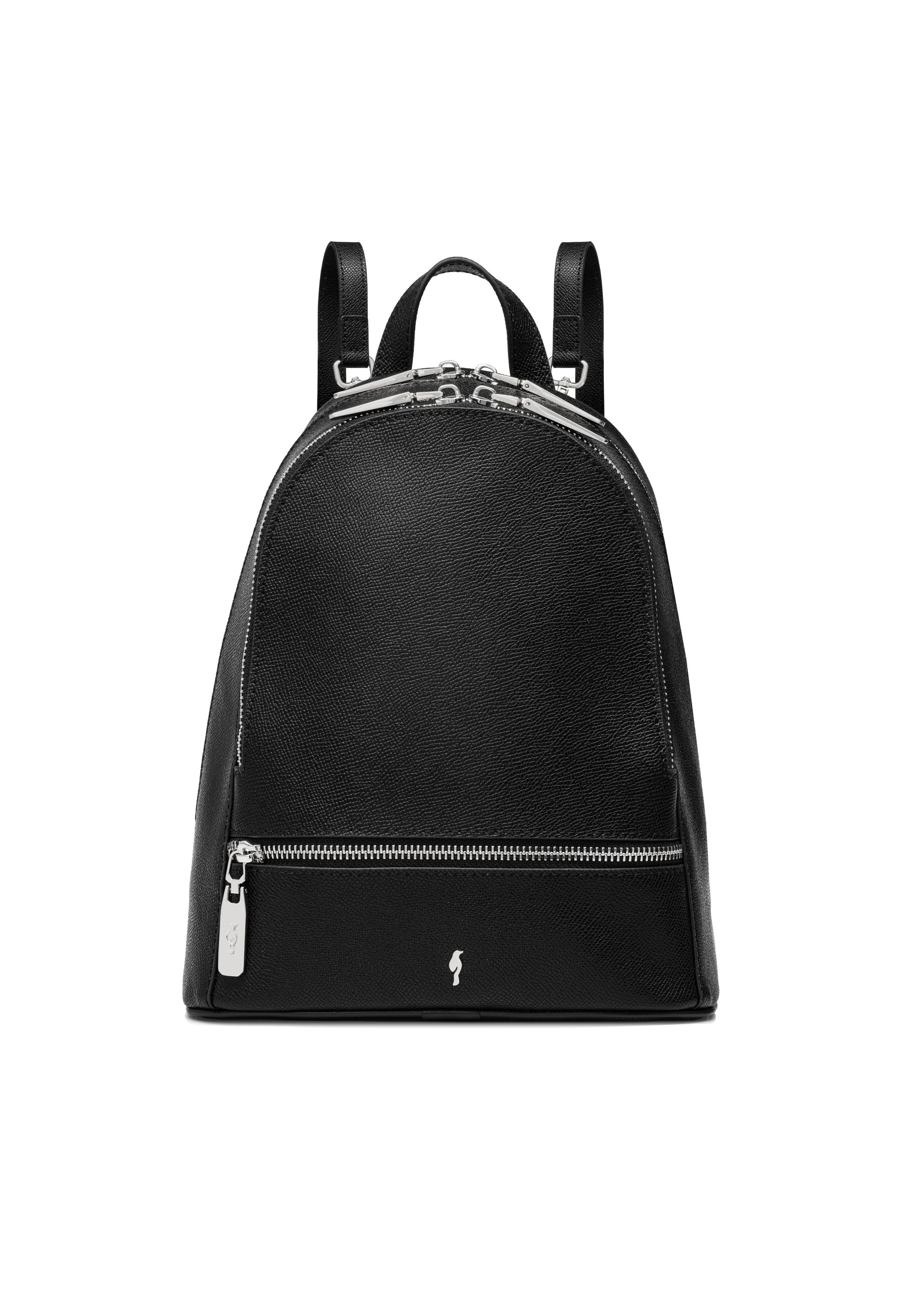 Black Leather Medium Women's Backpack PLCDS-0003-99(W25)-01