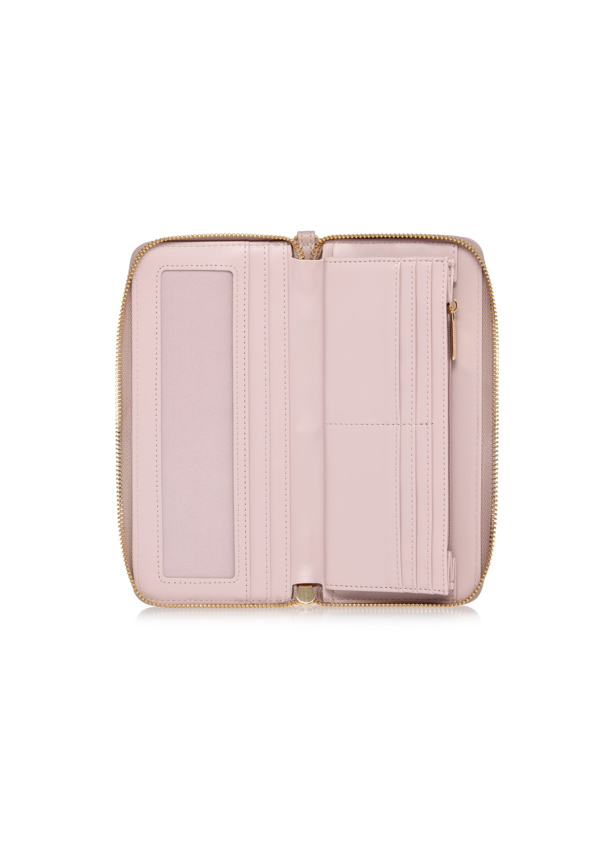 Large pink women's wallet with handle POREC-0394-31(Z24)