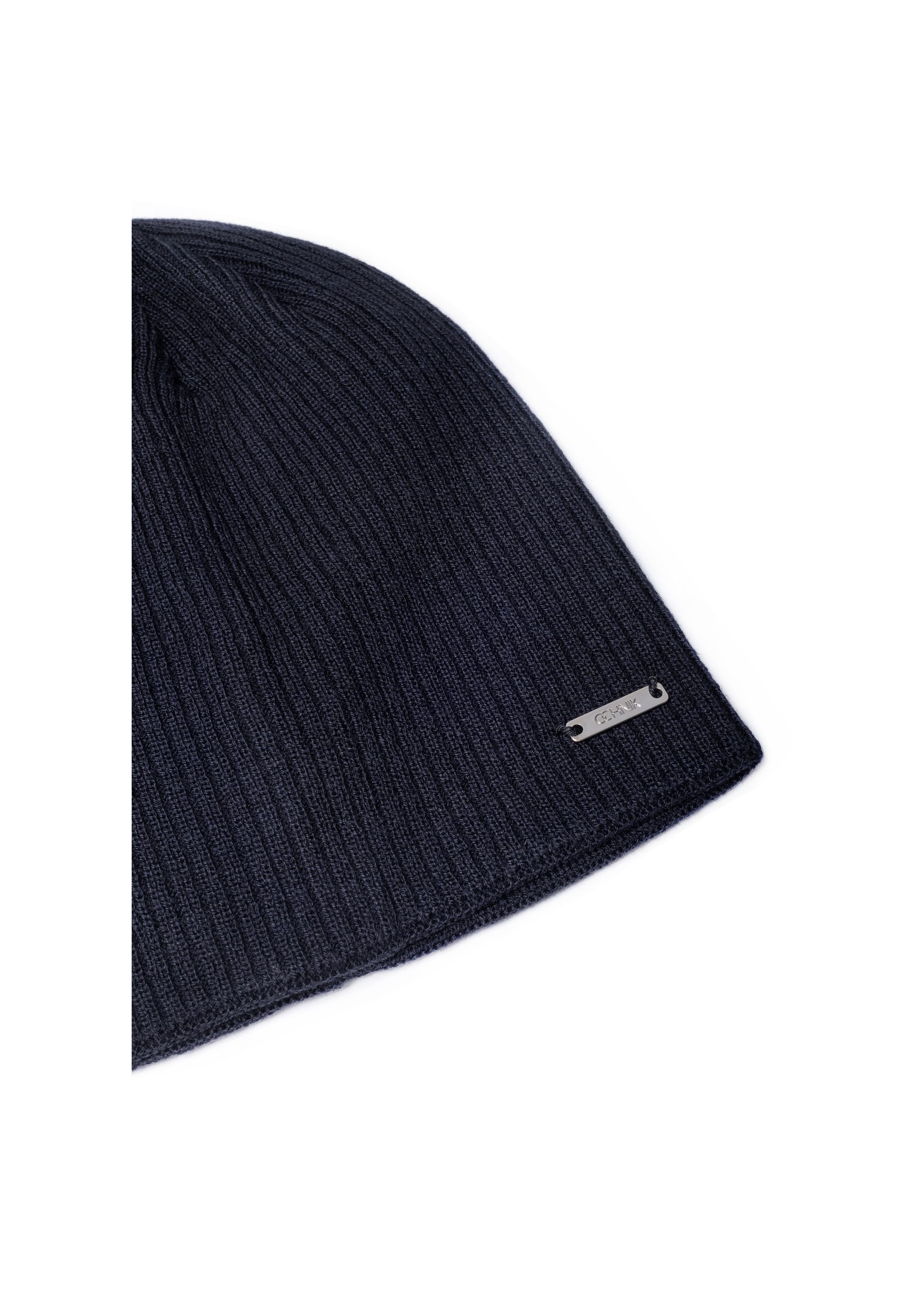 Men's navy blue winter cap CZAMT-0046A-69(Z24)