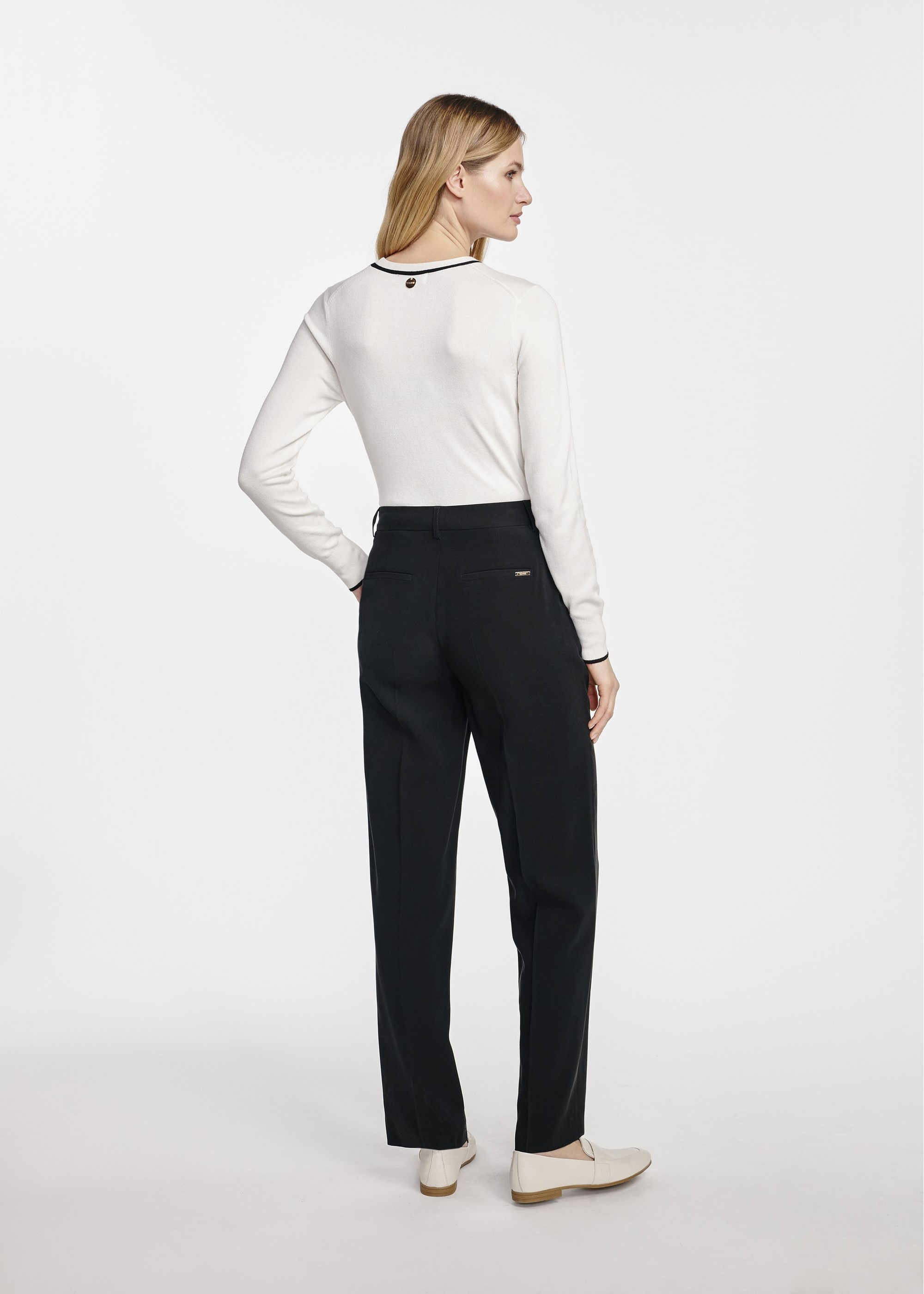 Black elegant women's trousers SPODT-0106-98(W25)-05