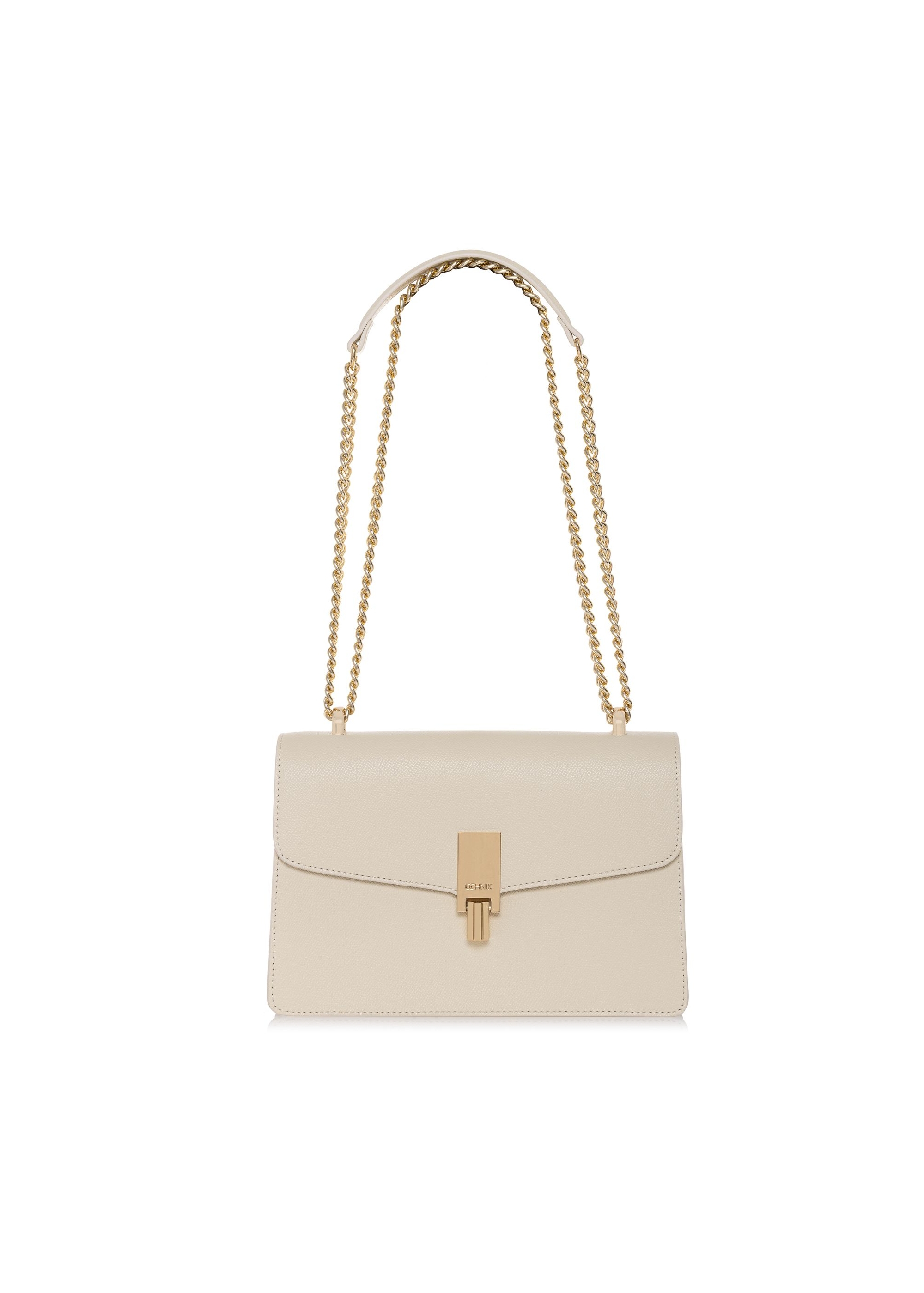 Light beige women's handbag on a chain TOREC-1023-12(W25)-01