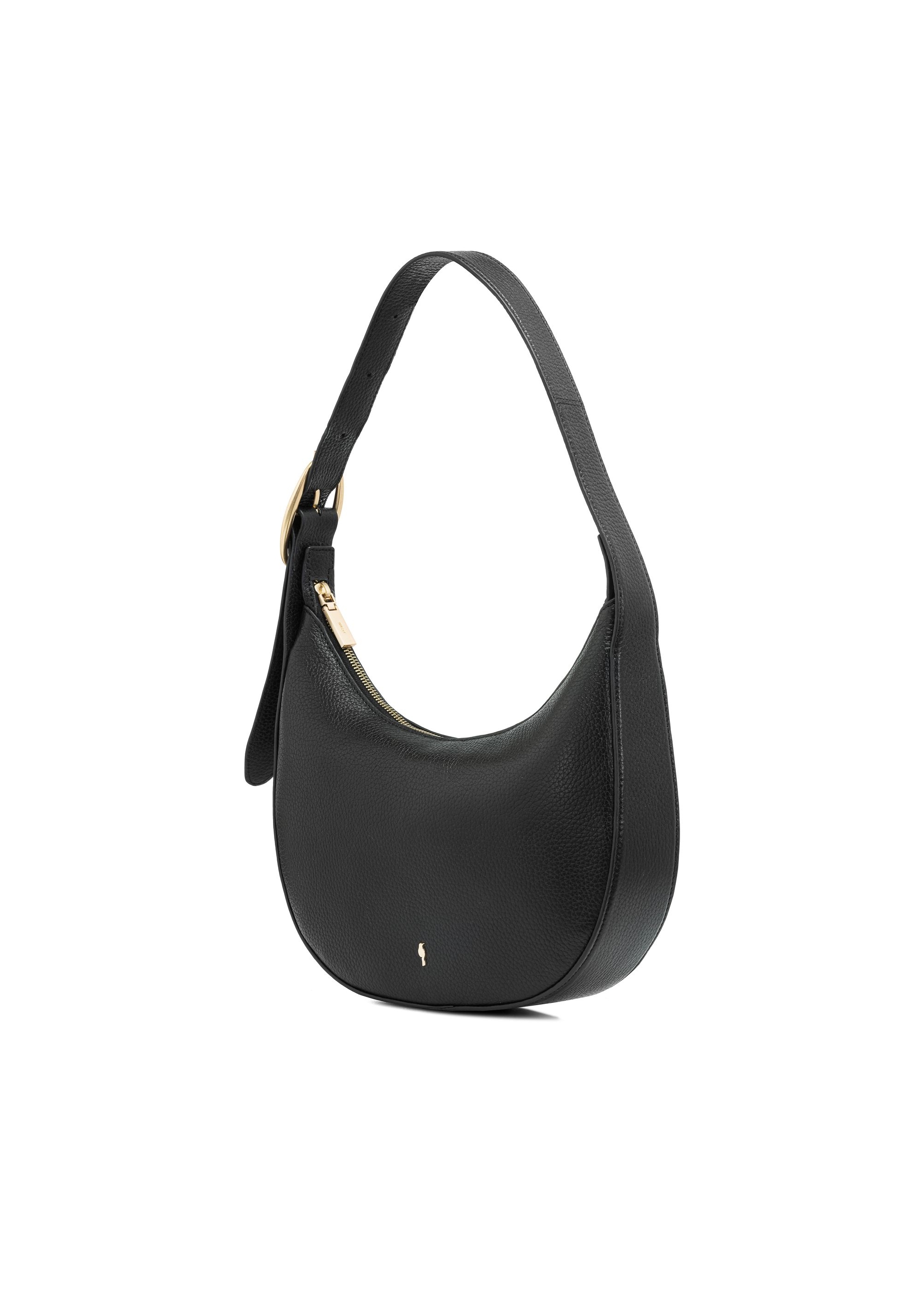 Black leather hobo bag TORES-1090C-99(W25)-02