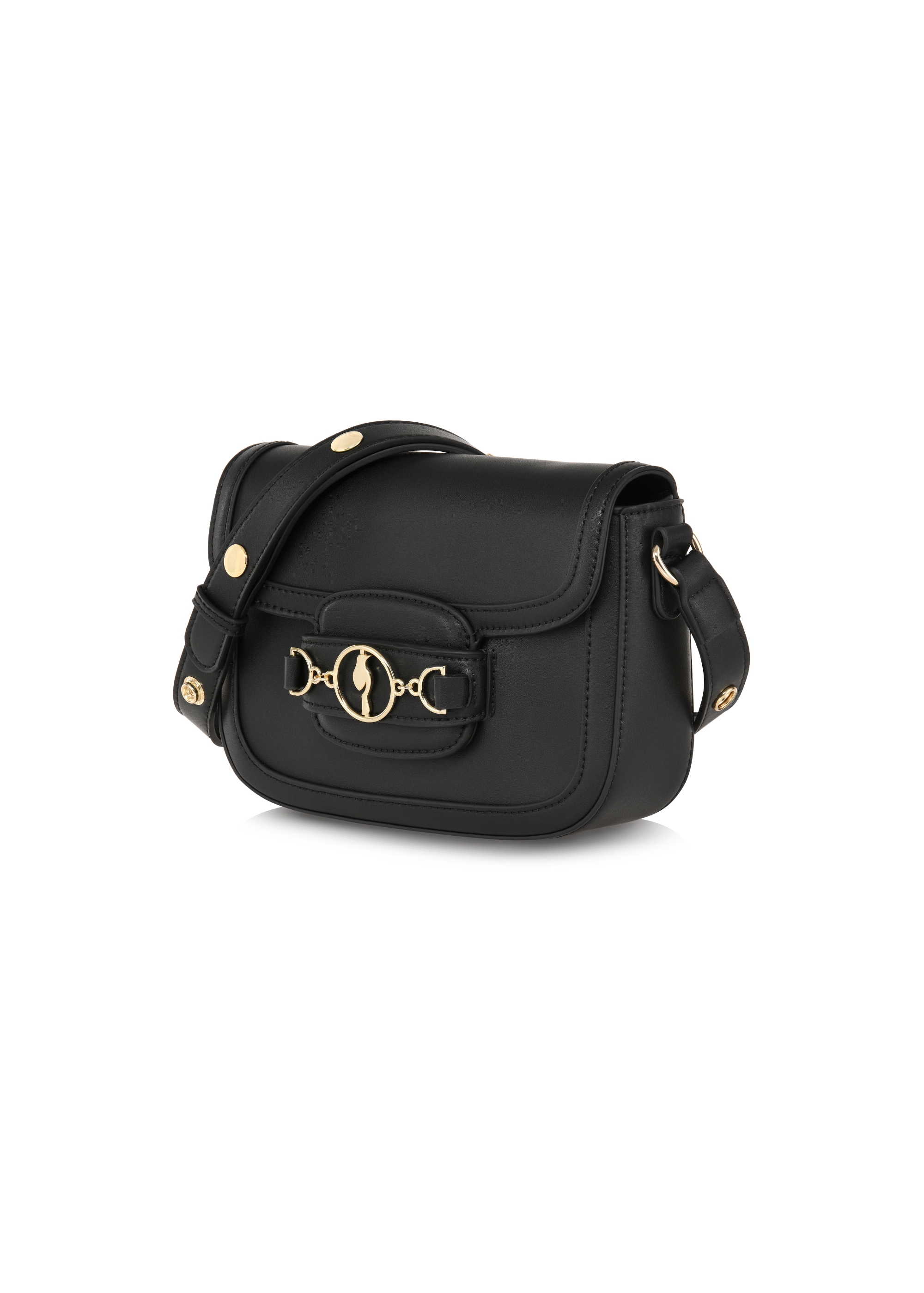 Small black mailbag with decorative buckle TOREC-0896-99(W24)-02