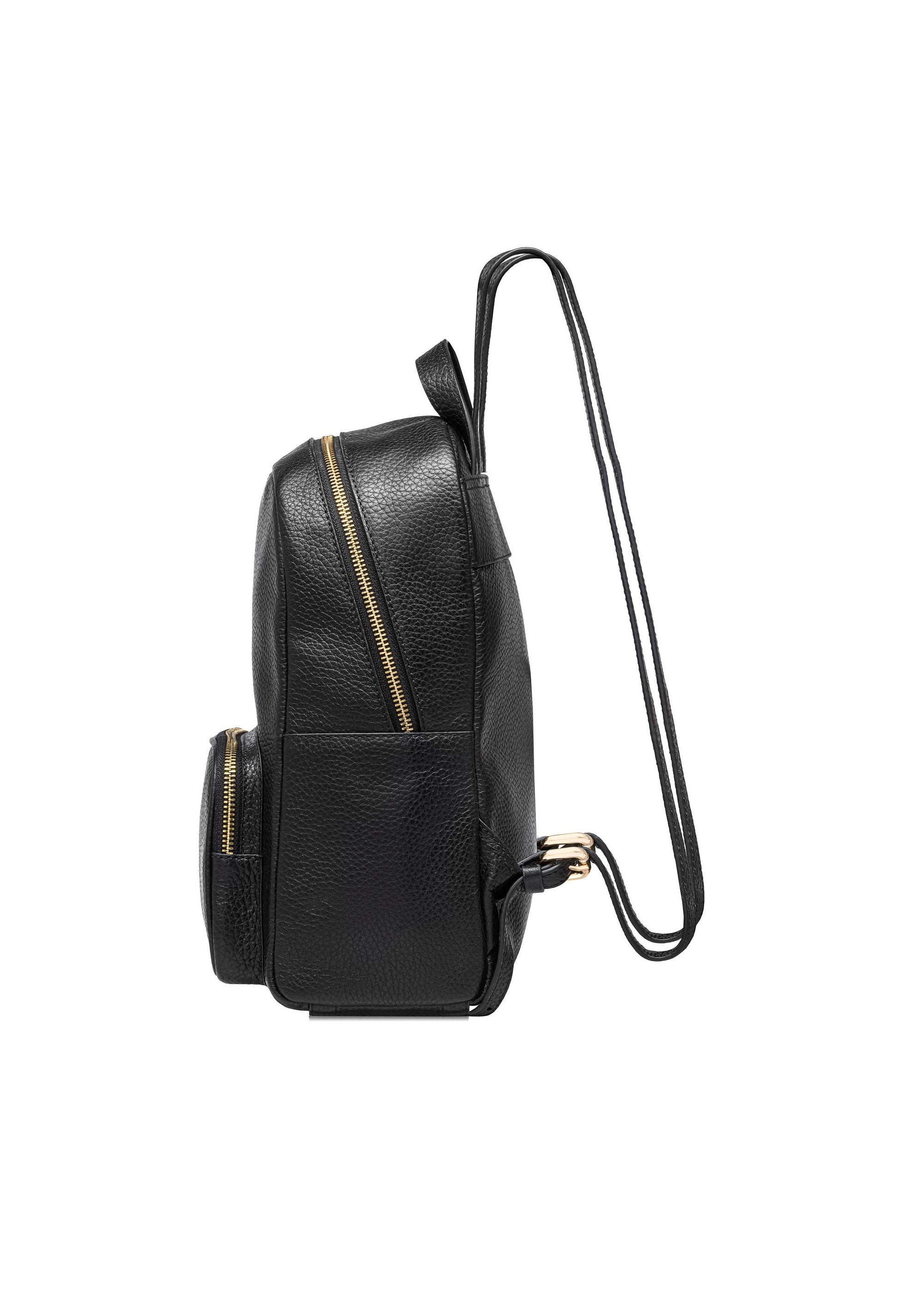 Black leather women's backpack TORES-1072C-99(W25)-03