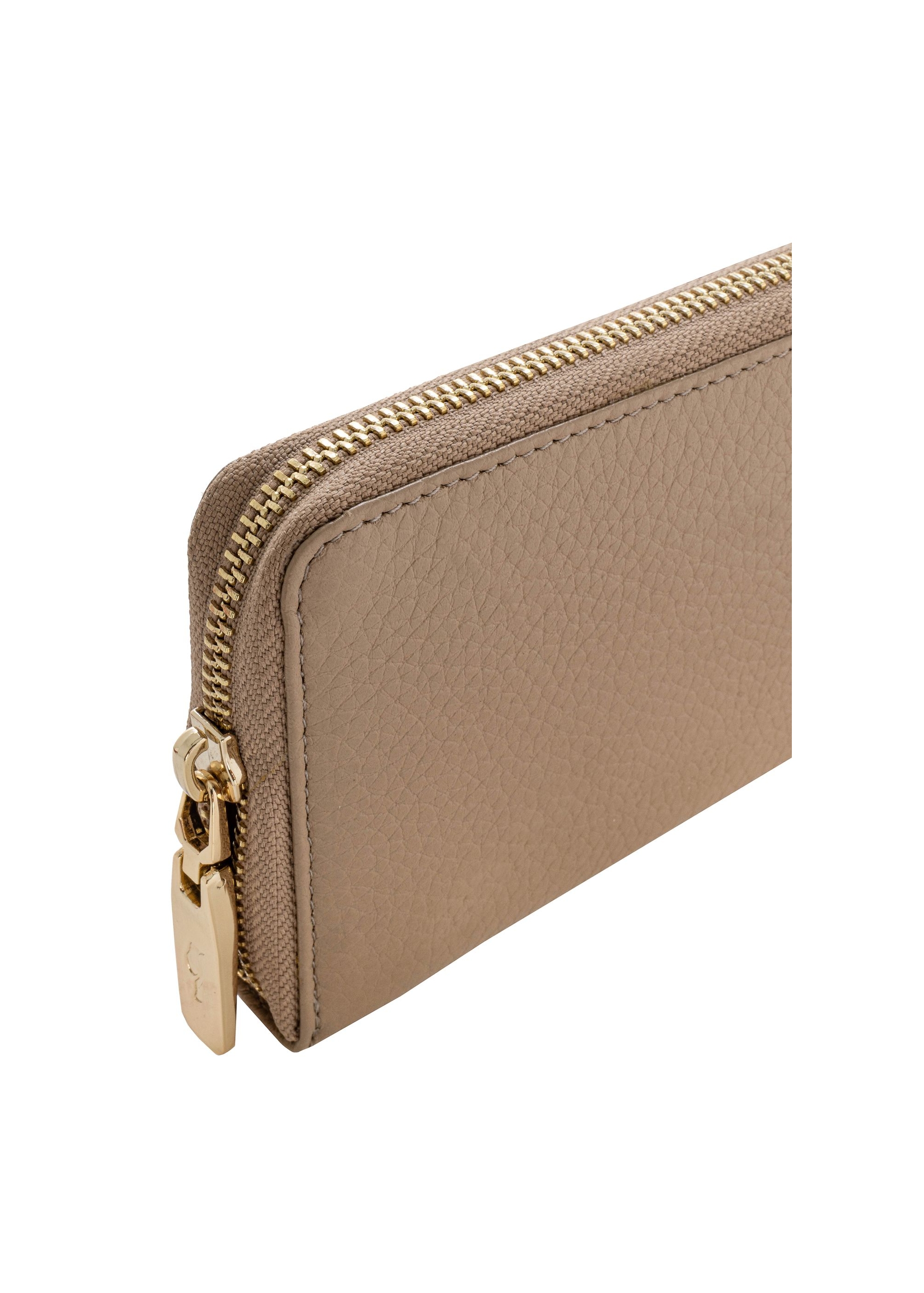 Large beige leather women's wallet PORES-0800B-80(W24)-06