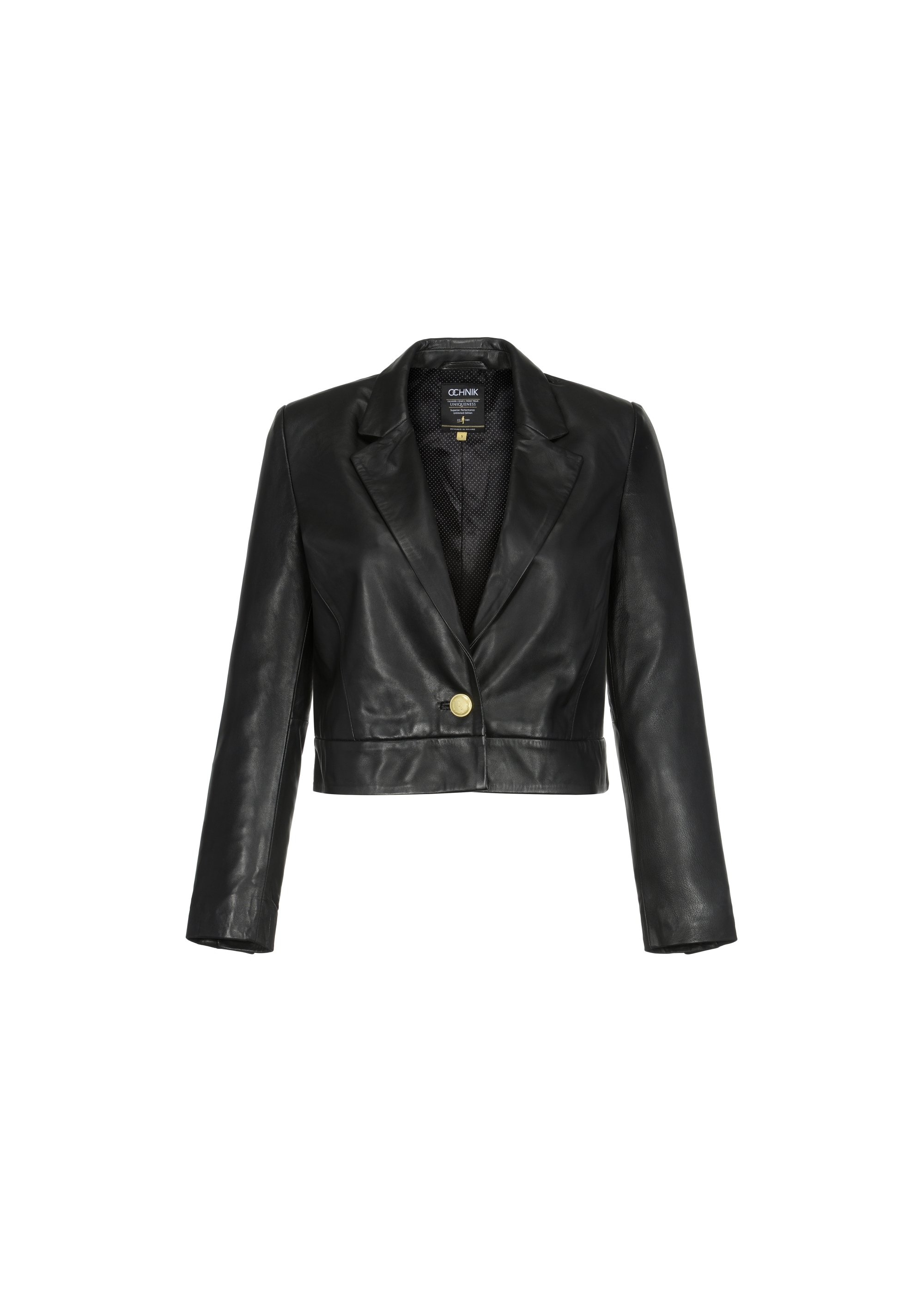 Women's black leather jacket KURDS-0420-1273(W23)-04