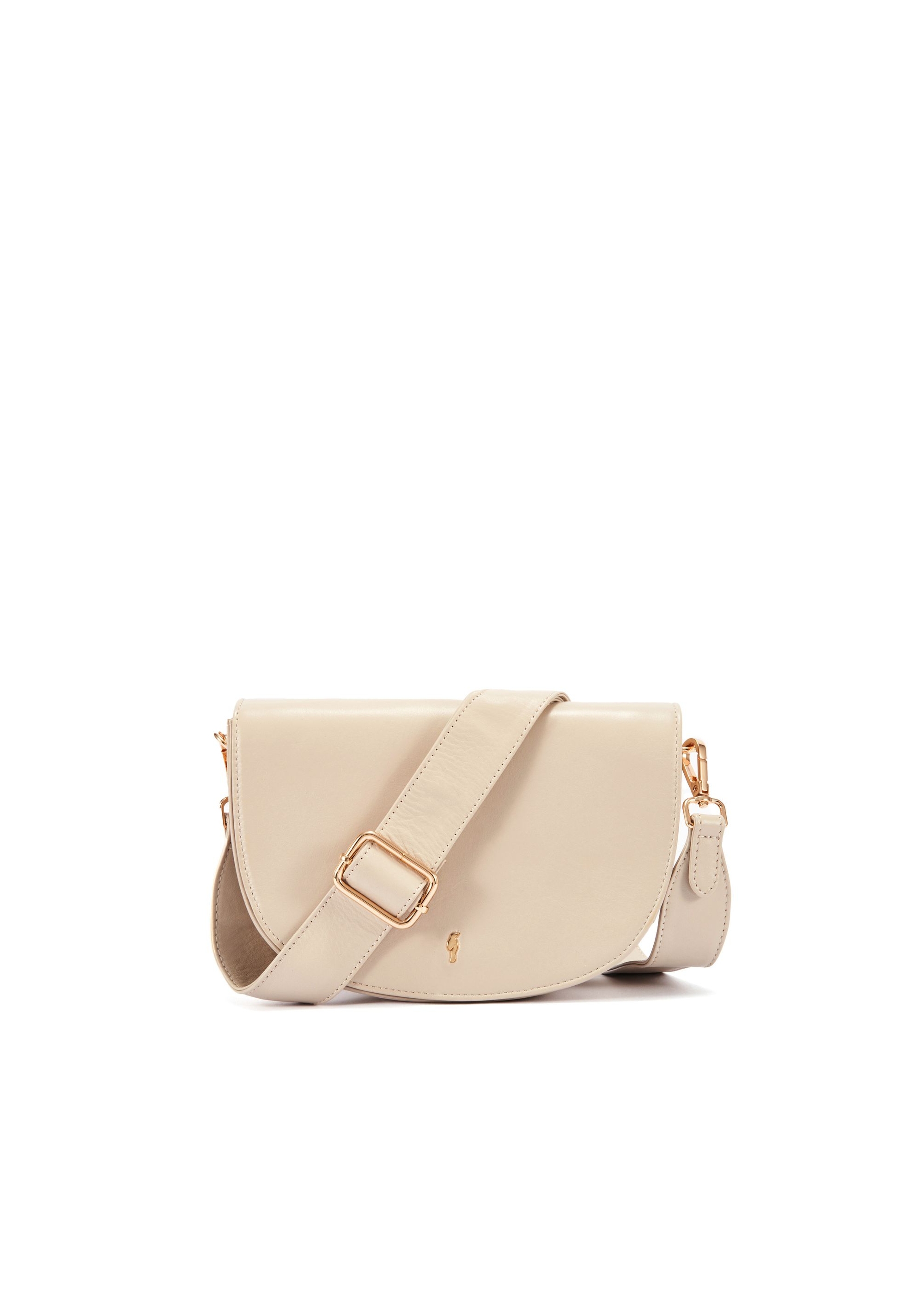 Cream semi-circular leather women's handbag TORES-1082-12(W25)