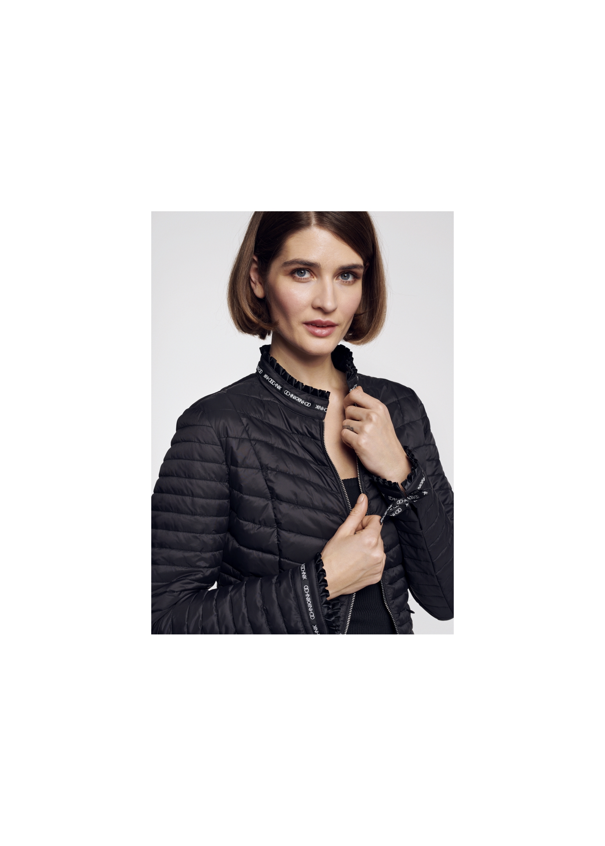 Women's quilted jacket with ribbons KURDT-0294-99(W23)-04