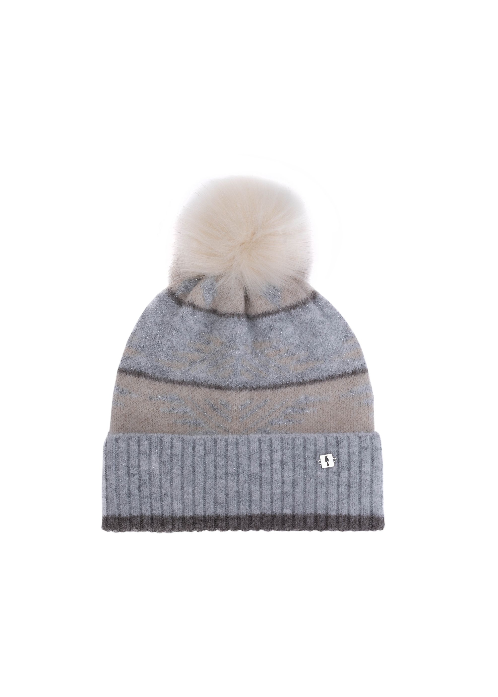 Women's winter hat with stripes CZADT-0190-61(Z24)-01