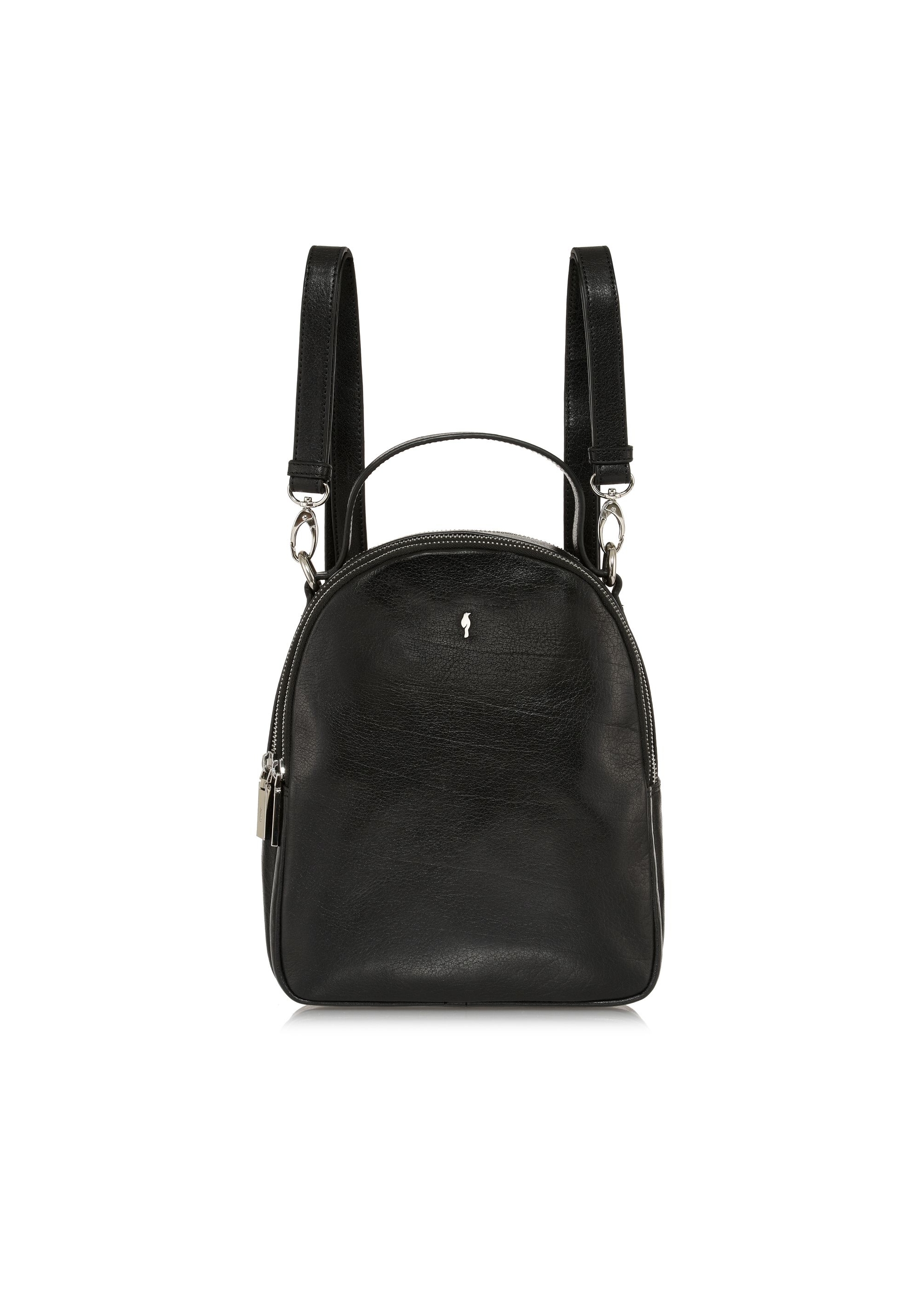 Black leather women's backpack TORES-1048-99(Z24)-01