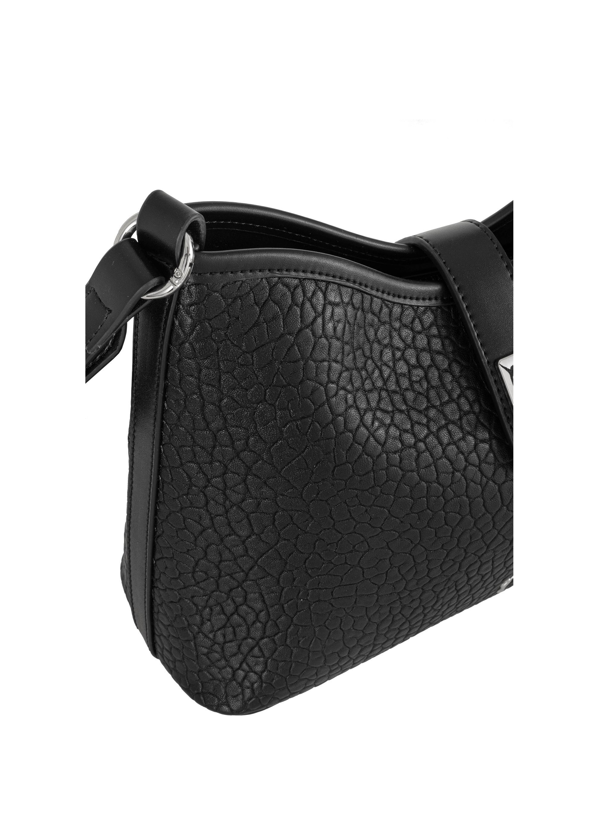 Black imitation leather handbag for women TOREC-0883-99(W24)-06