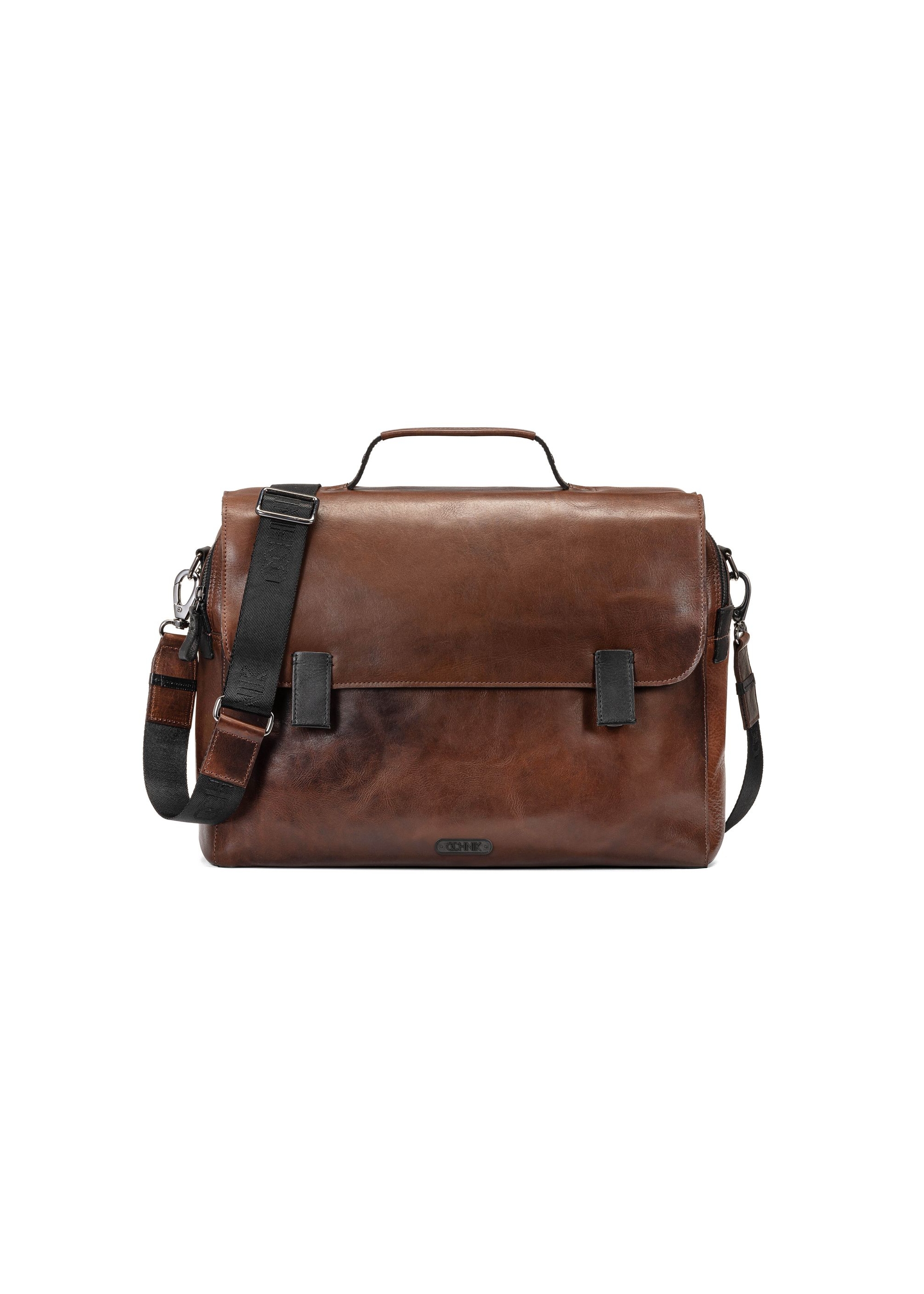 Brown leather men's briefcase TORMS-0102C-79(W25)-01