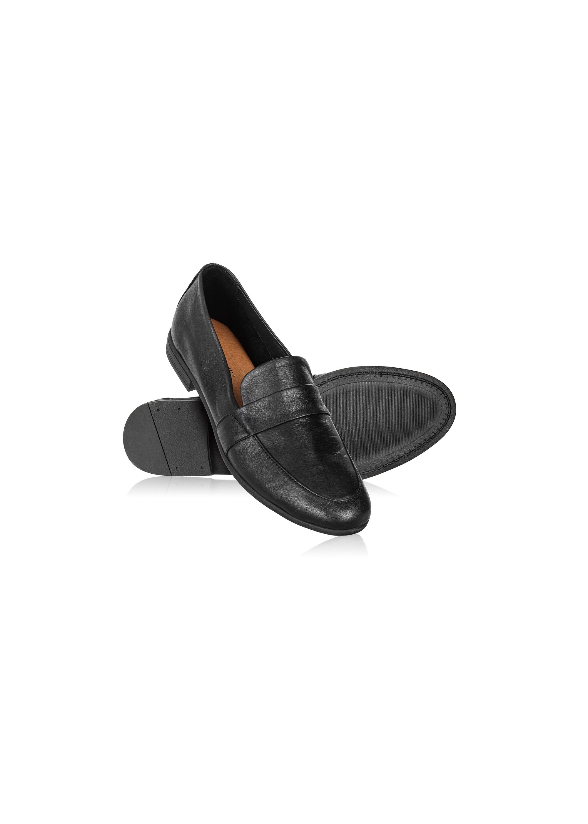 Women's black leather moccasins BUTYD-1074-99(W24)-04