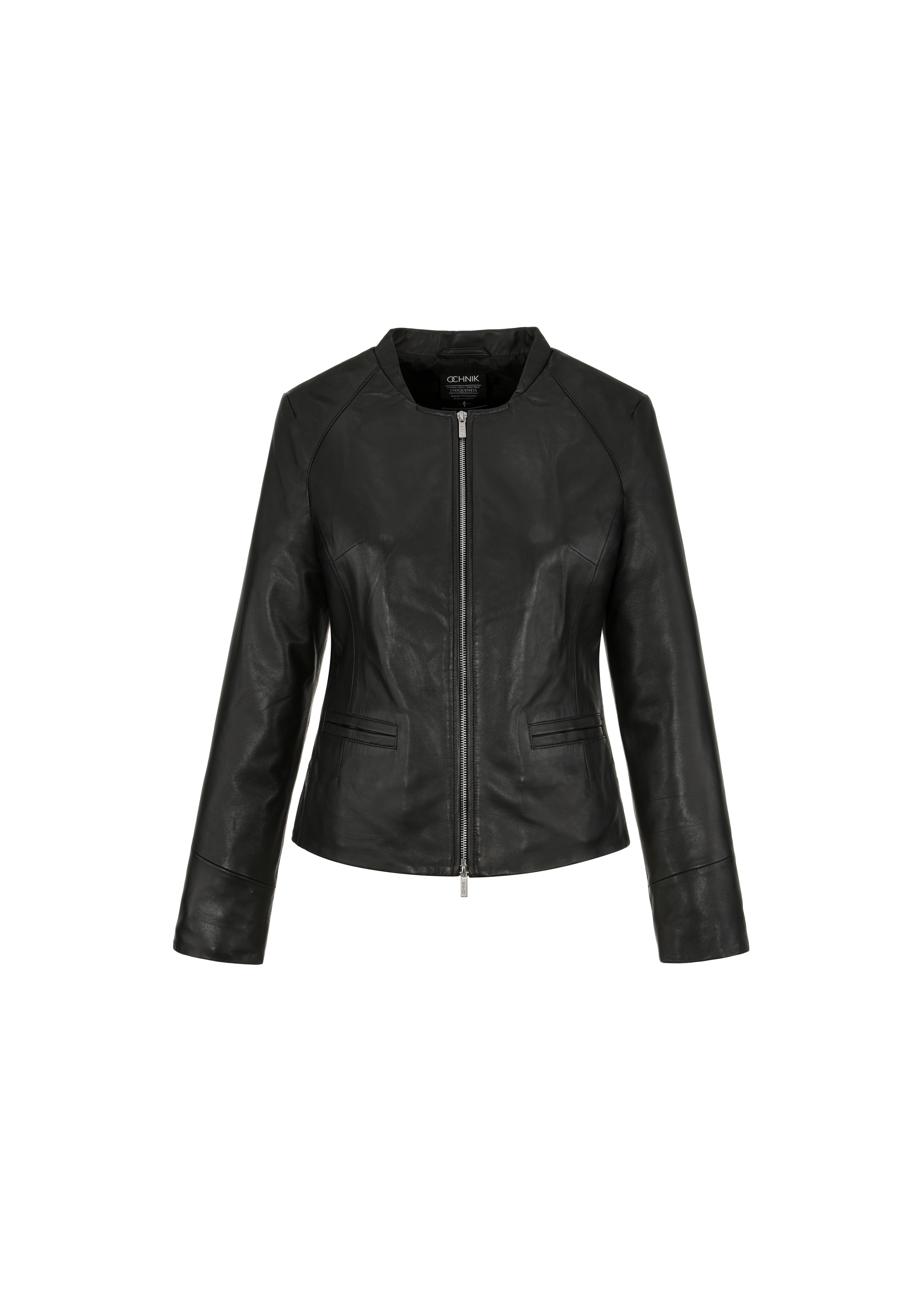 Women's black leather jacket KURDS-0485-1354(W24)-04