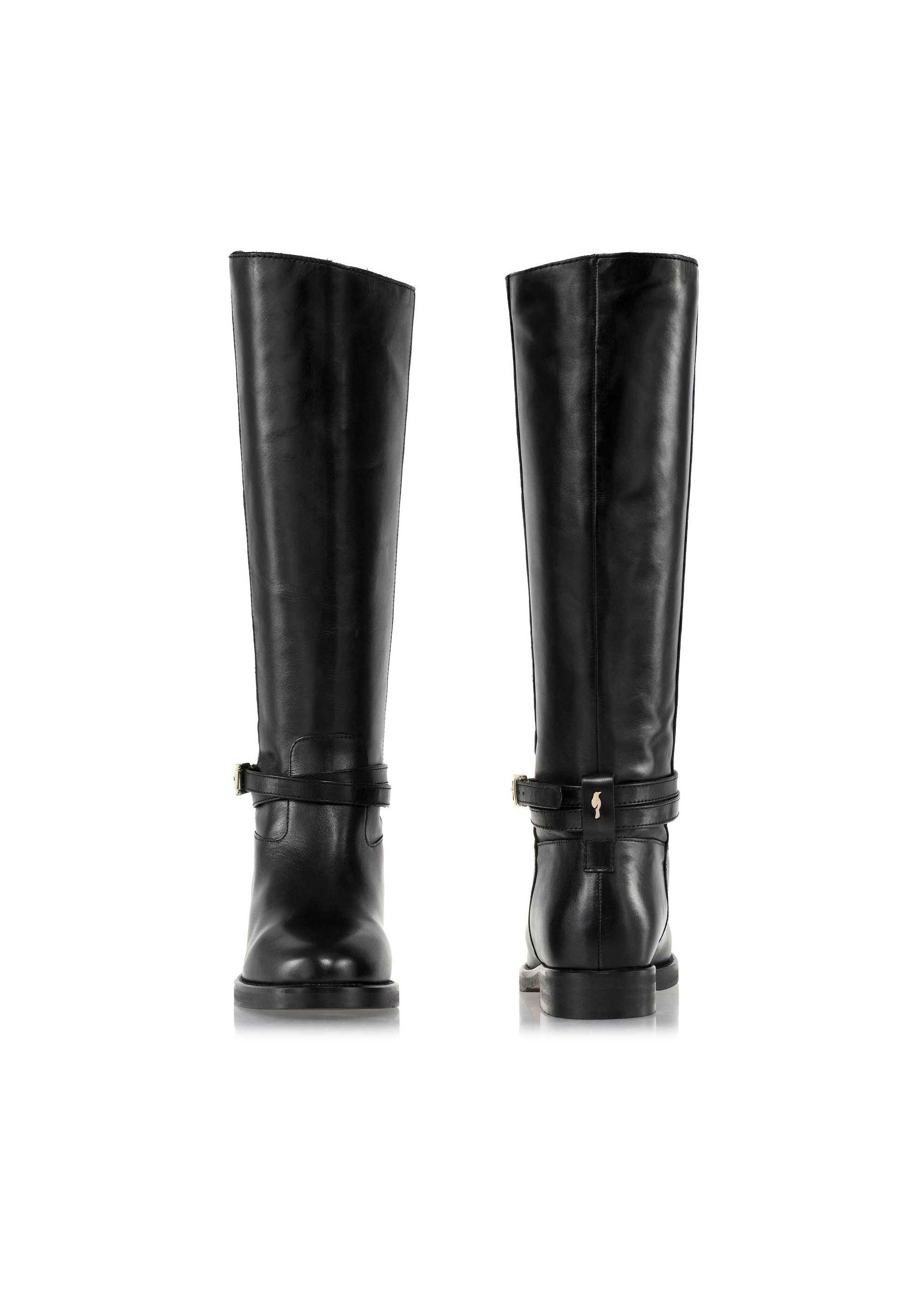 Black leather women's riding boots BUTYD-1089-99(Z24)-04