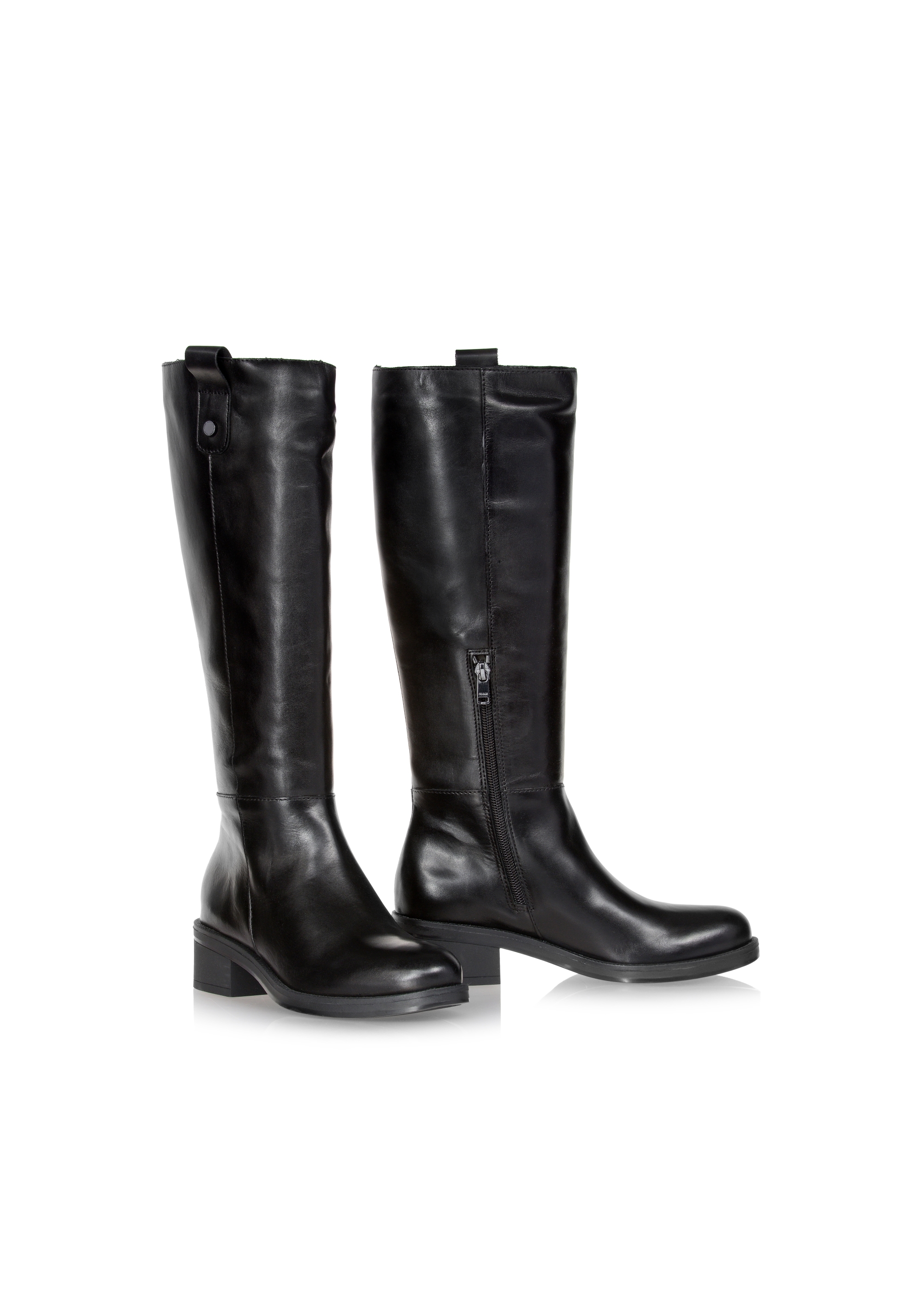 Classic black leather boots for women BUTYD-1002-99(Z23)-04