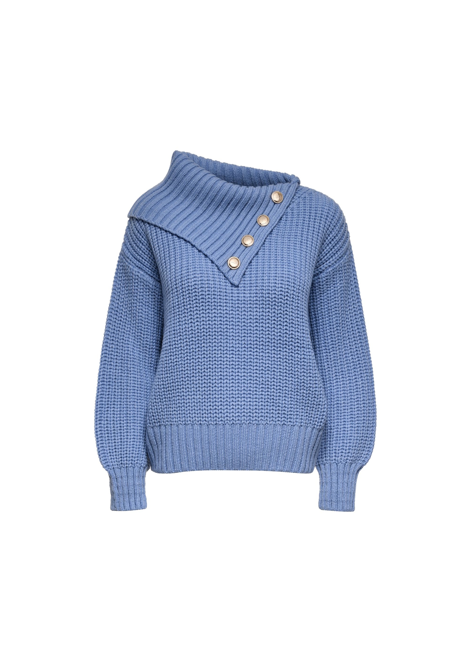 Blue sweater with collar SWEDT-0218-60(Z24)-04