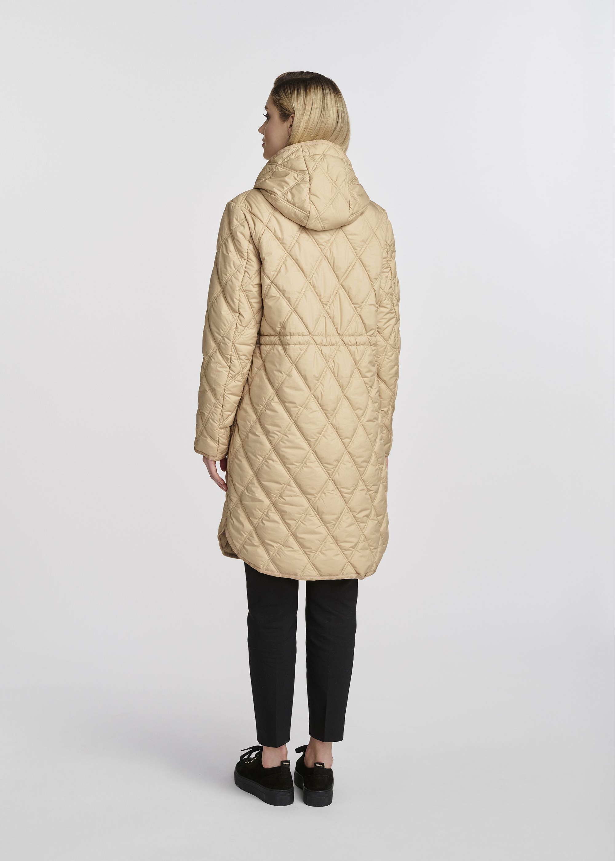 Beige quilted women's jacket KURDT-0579-81(W25)-04