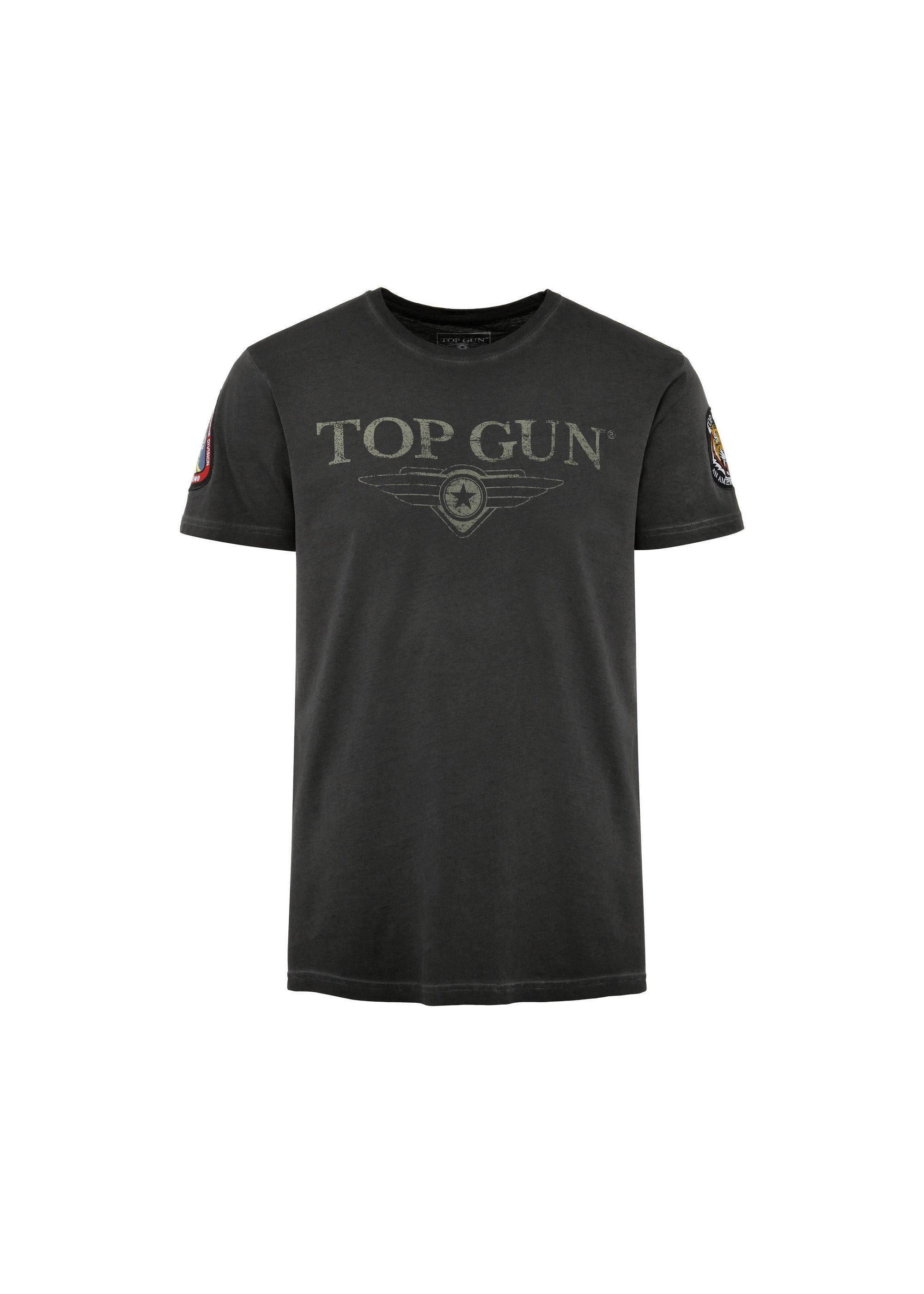 Black men's cotton t-shirt TOP GUN TSHMT-0117-99(Z24)