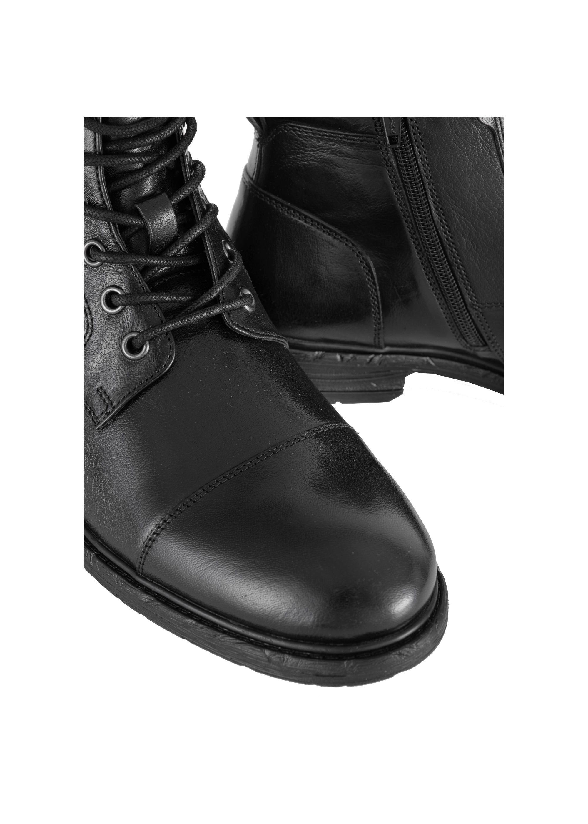 Black leather men's boots BUTYM-0404B-99(Z23)-06