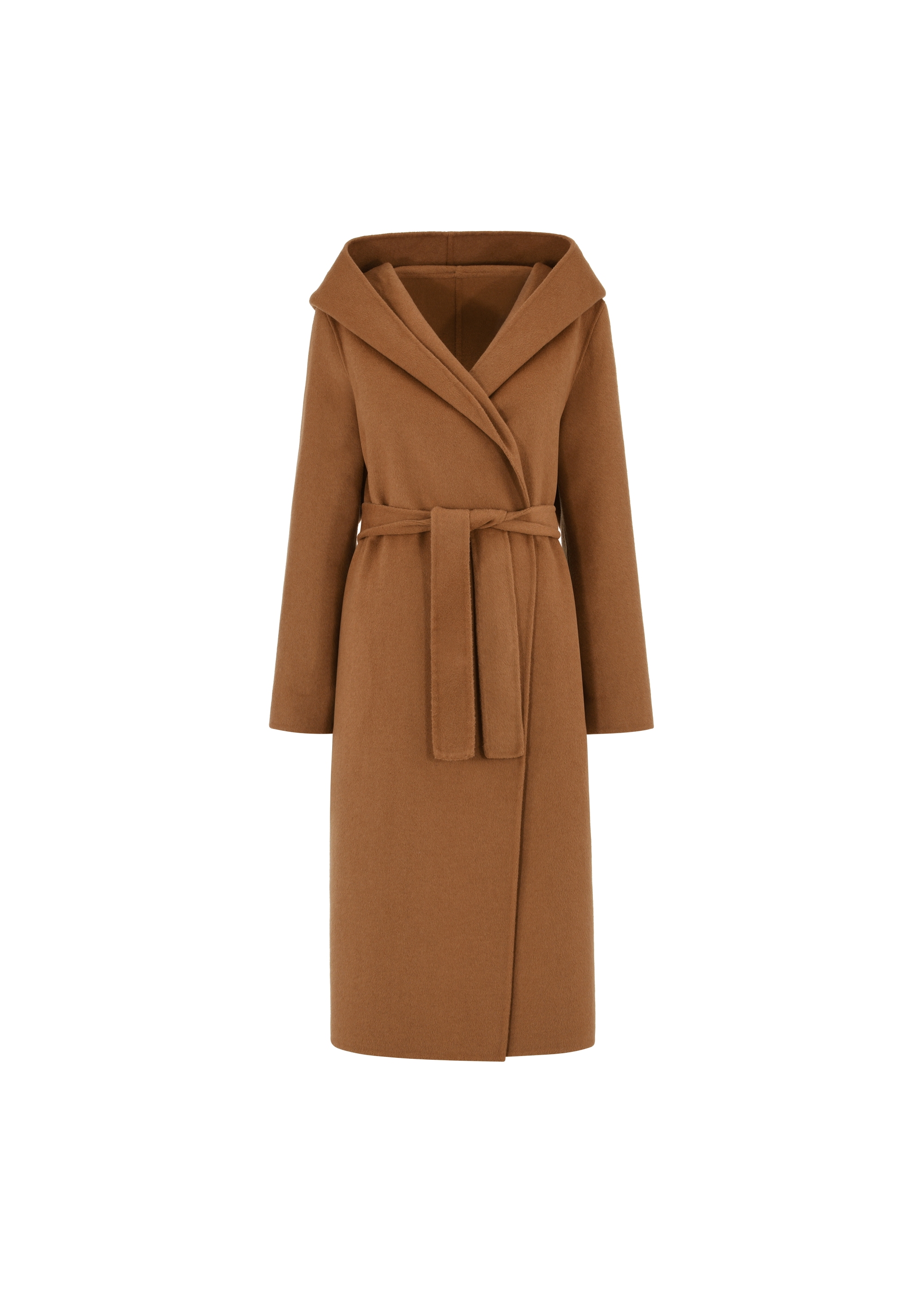 Women's long brown oversize coat PLADT-0052-24(W24)-05