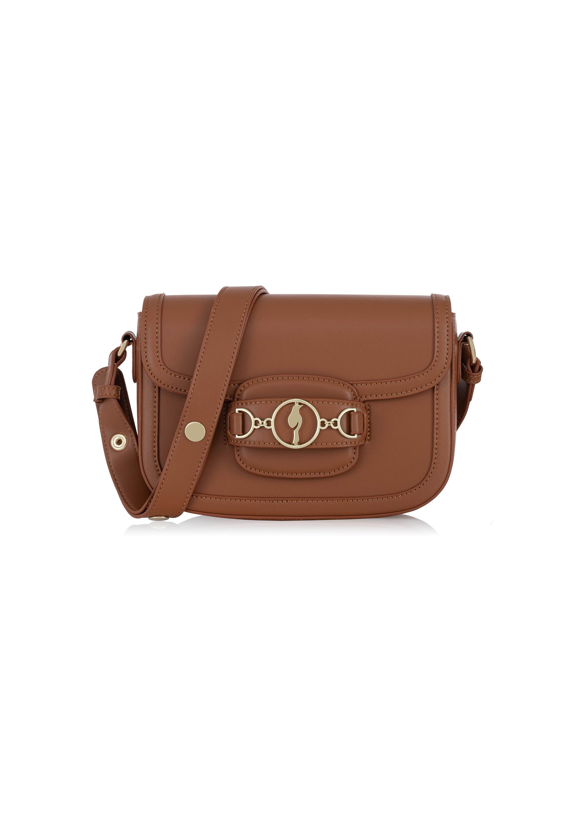 Small postbag in cognac color TOREC-0896-87(W24)-01