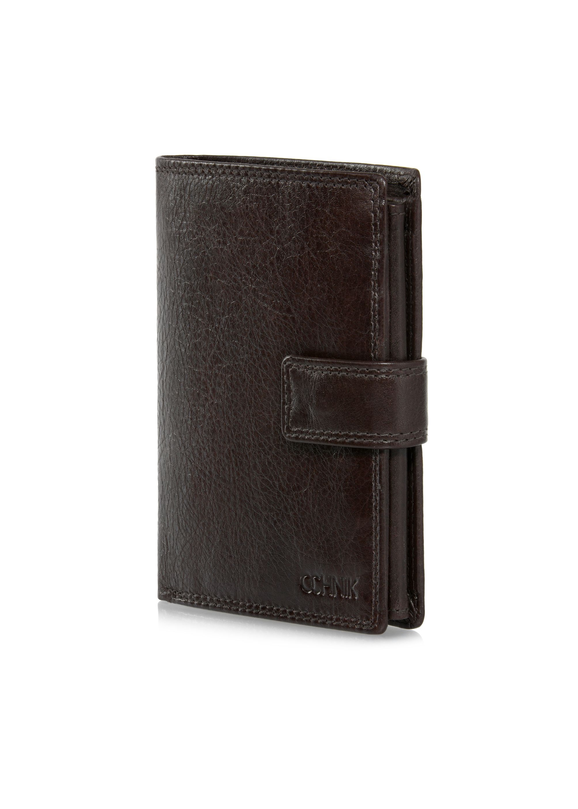 Leather clasp brown men's wallet PORMS-0605-89(W24)-06