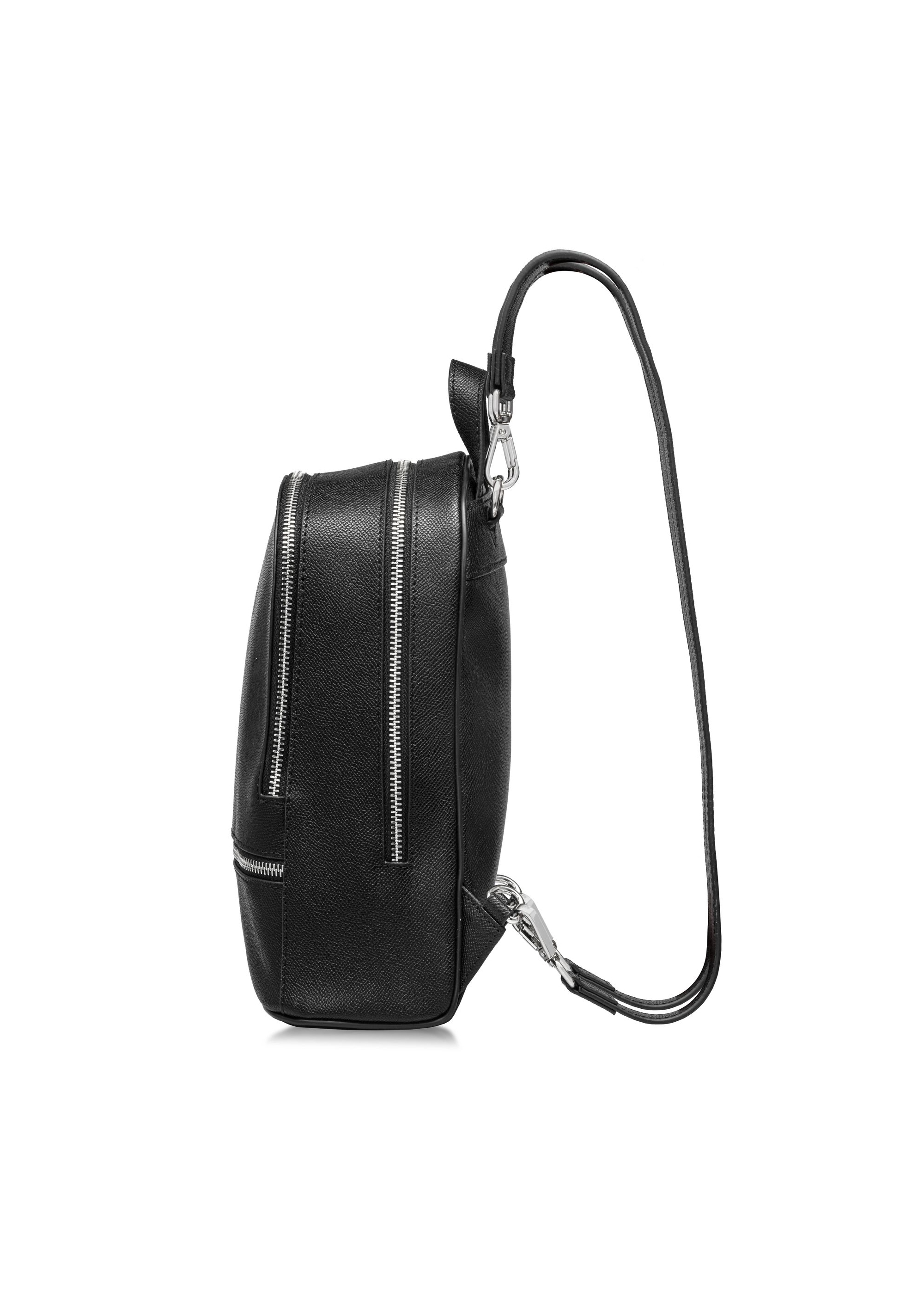 Black leather medium women's backpack PLCDS-0003-99(W25)