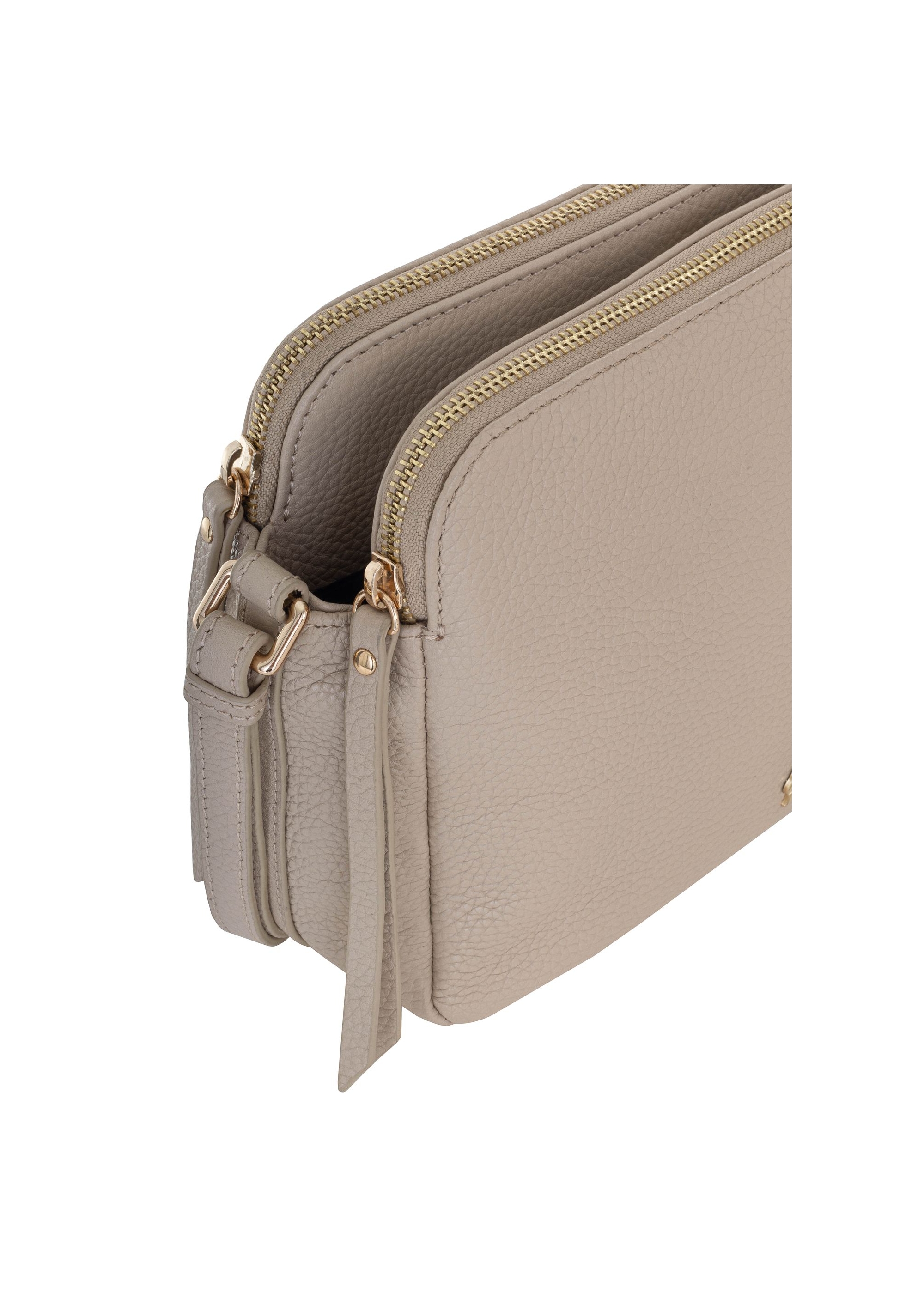 Beige leather women's handbag TORES-1057-80(Z24)-06