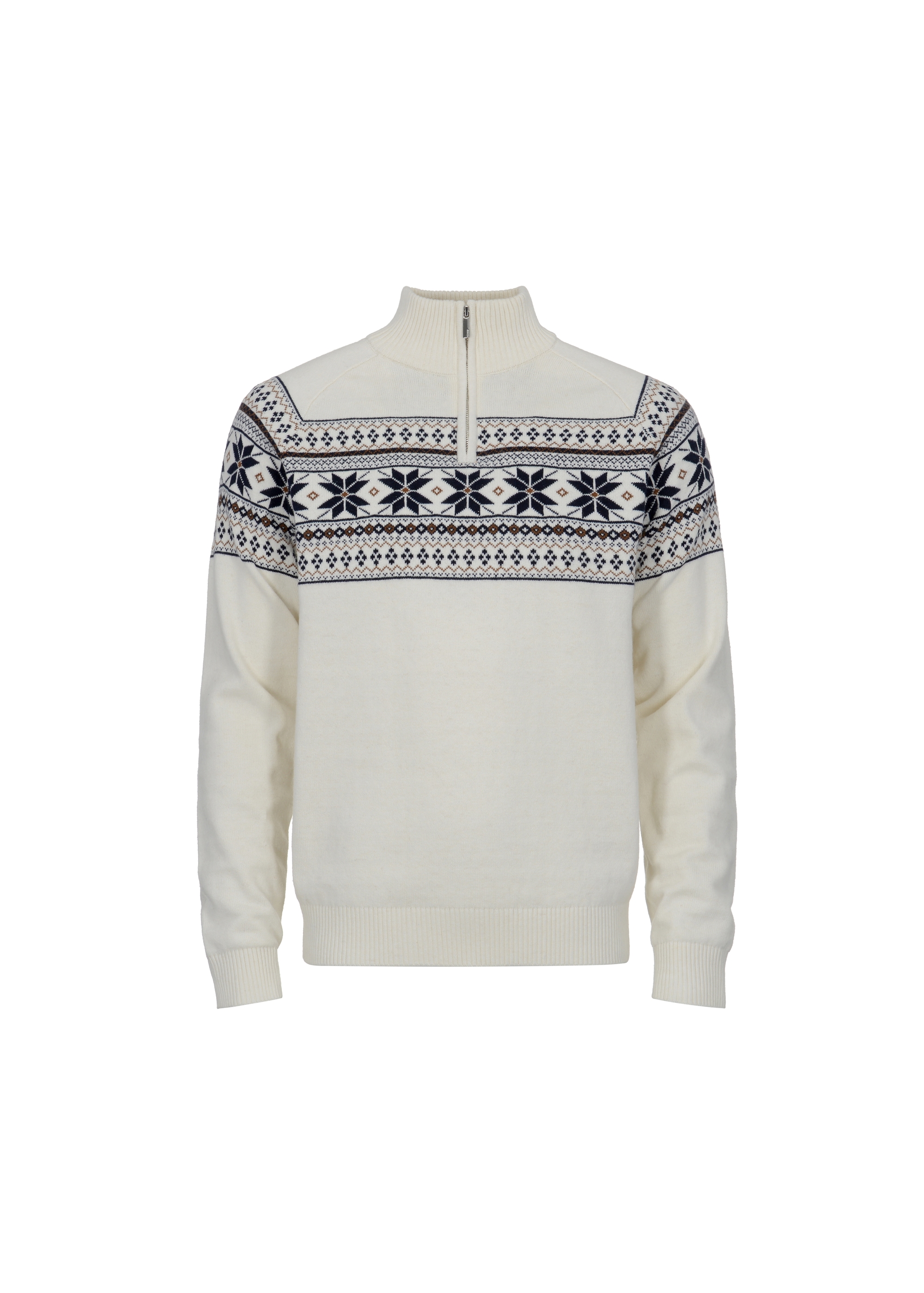 Cream Norwegian pattern men's sweater SWEMT-0133-12(Z24)-04