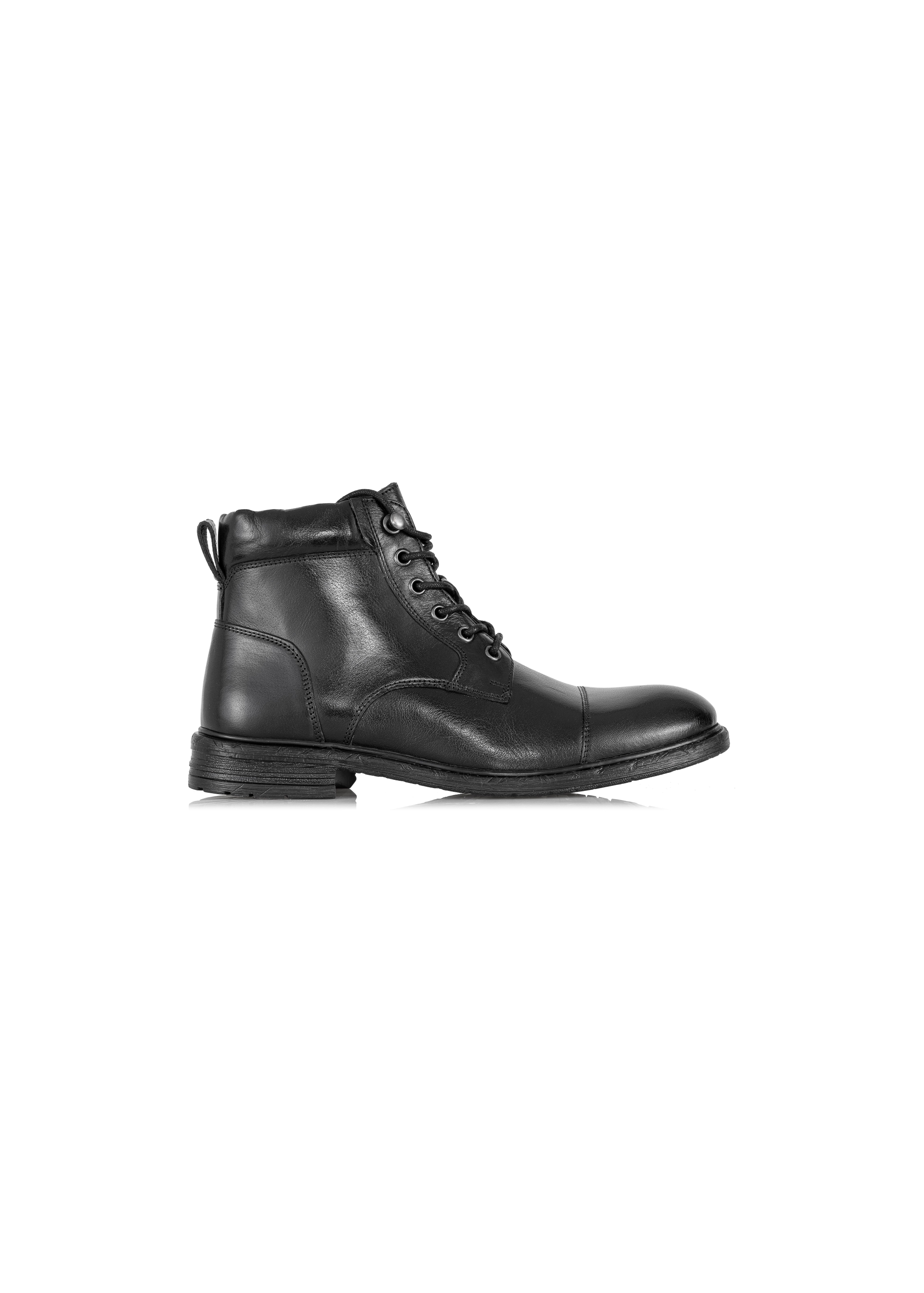 Black leather men's boots BUTYM-0404B-99(Z23)-01