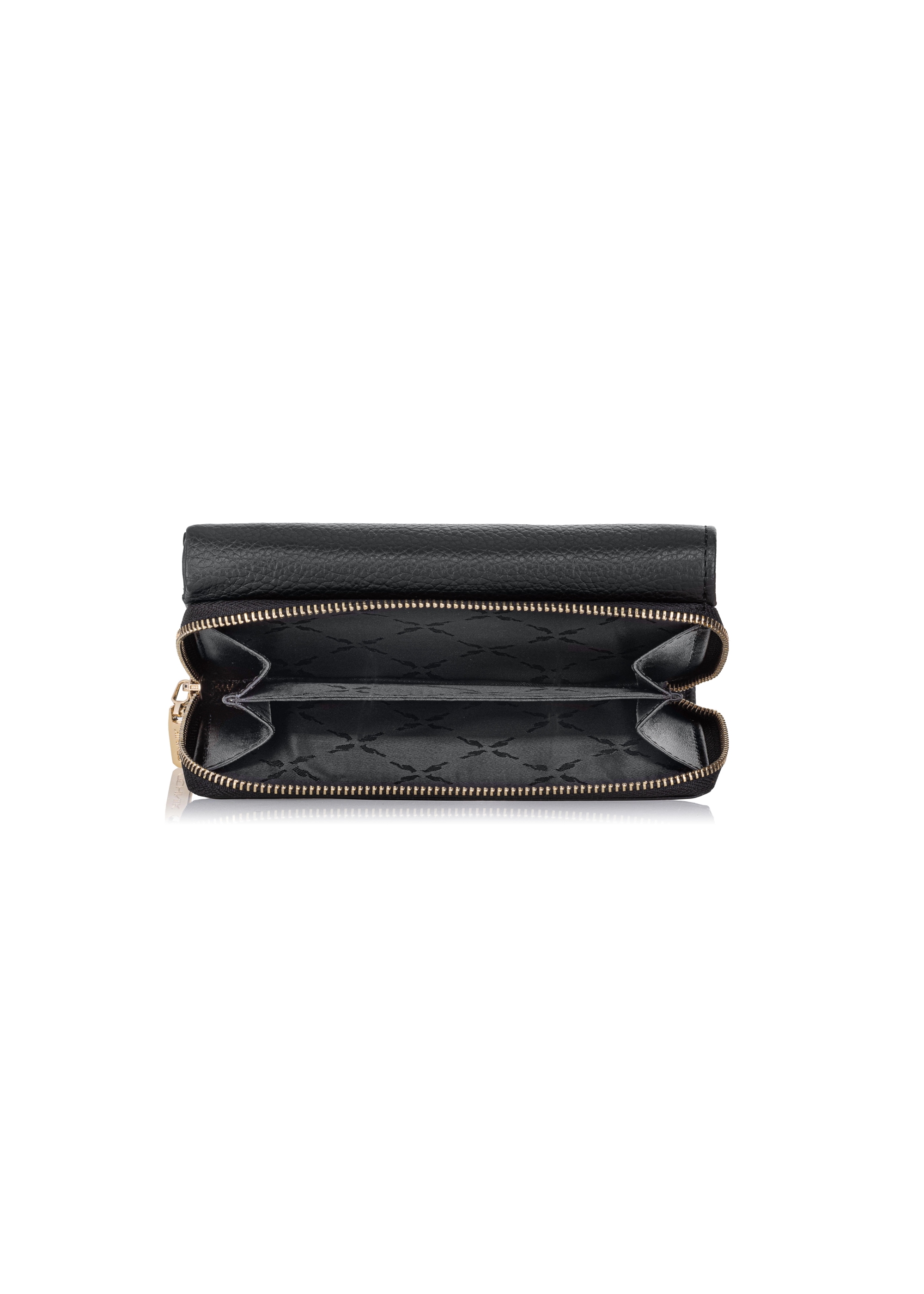 Large black leather women's wallet PORES-0801C-99(Z23)-05