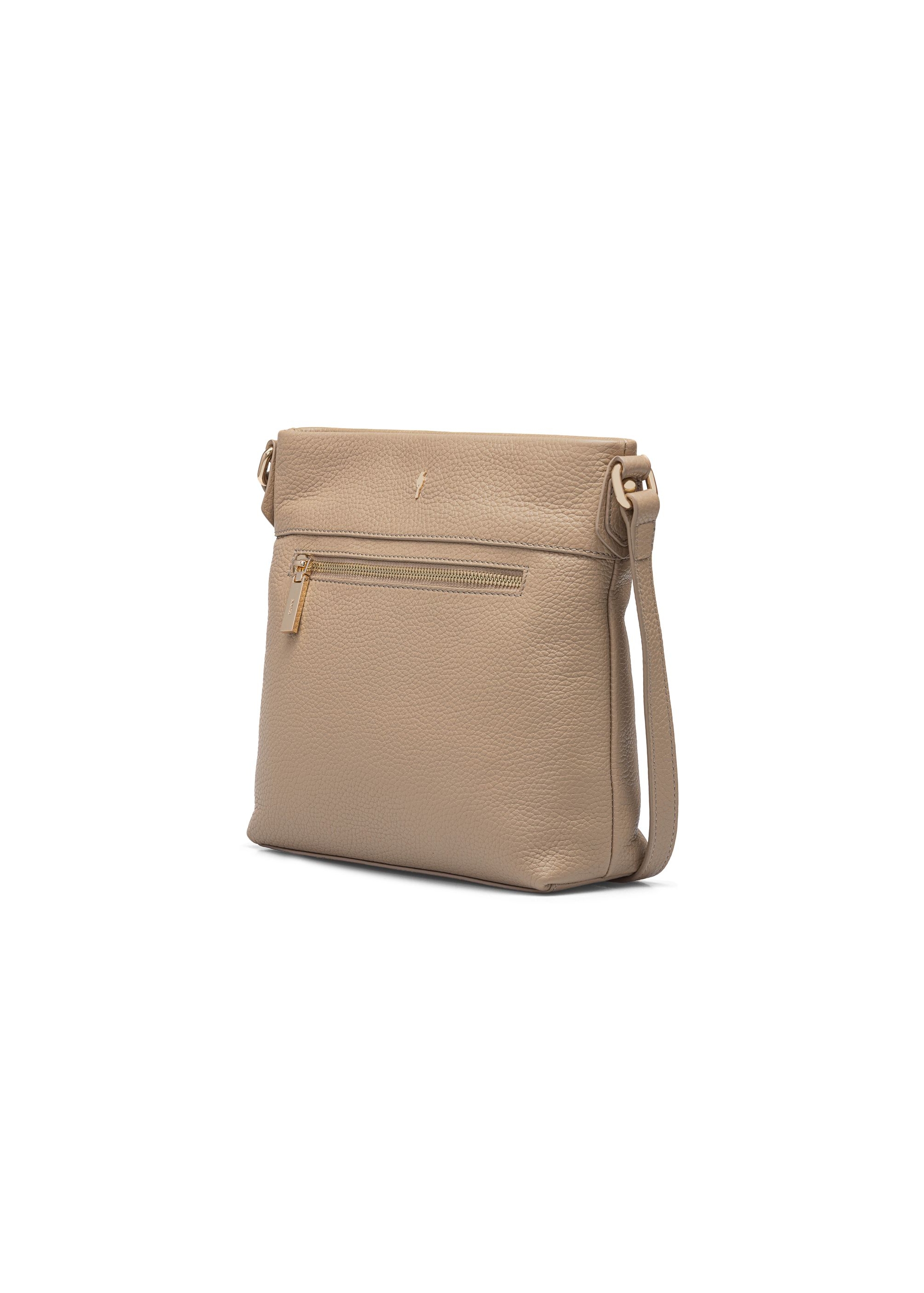 Beige leather women's shoulder bag TORES-0896C-80(W25)-02