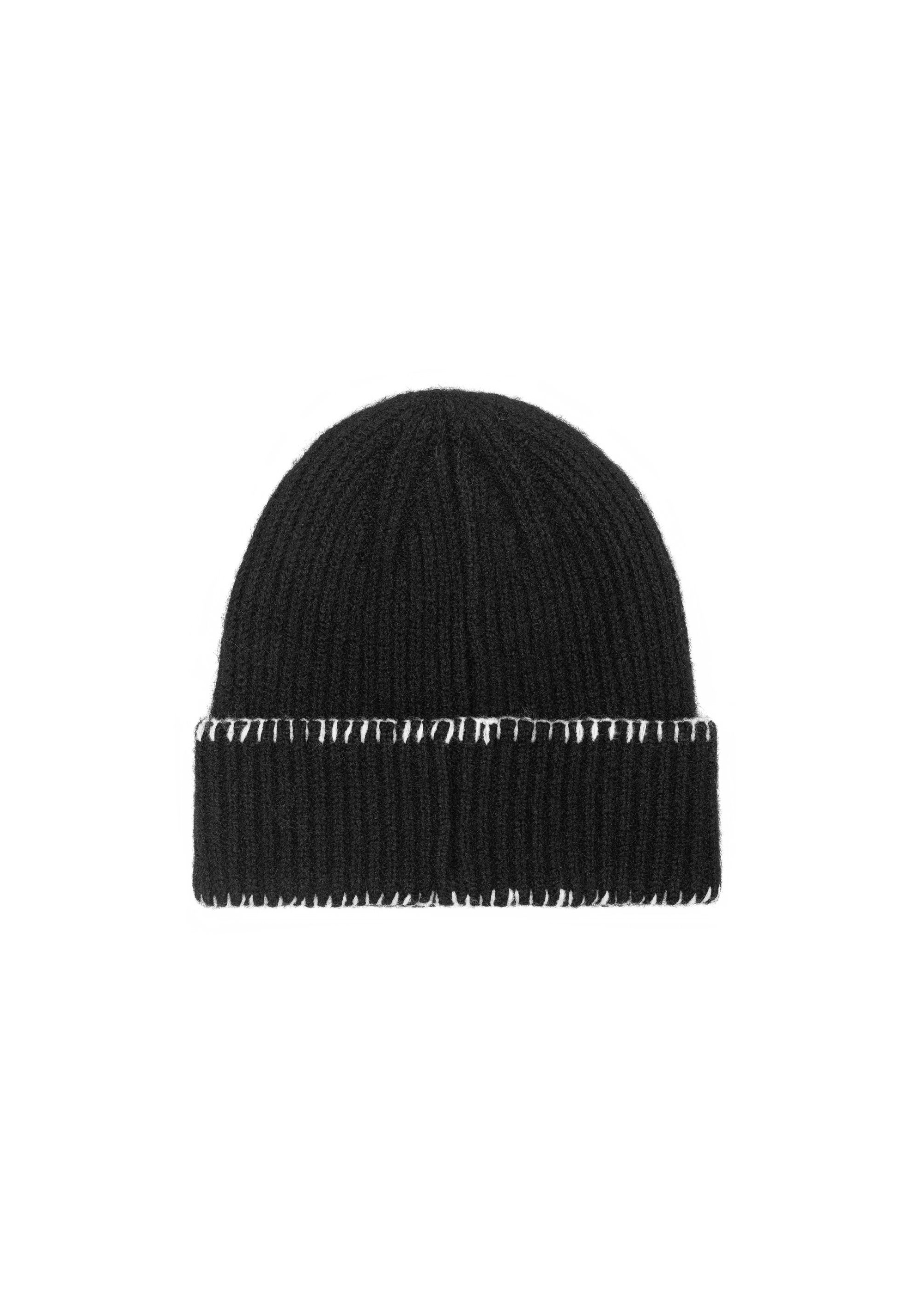 Black women's winter hat with logo CZADT-0183-99(Z24)-02