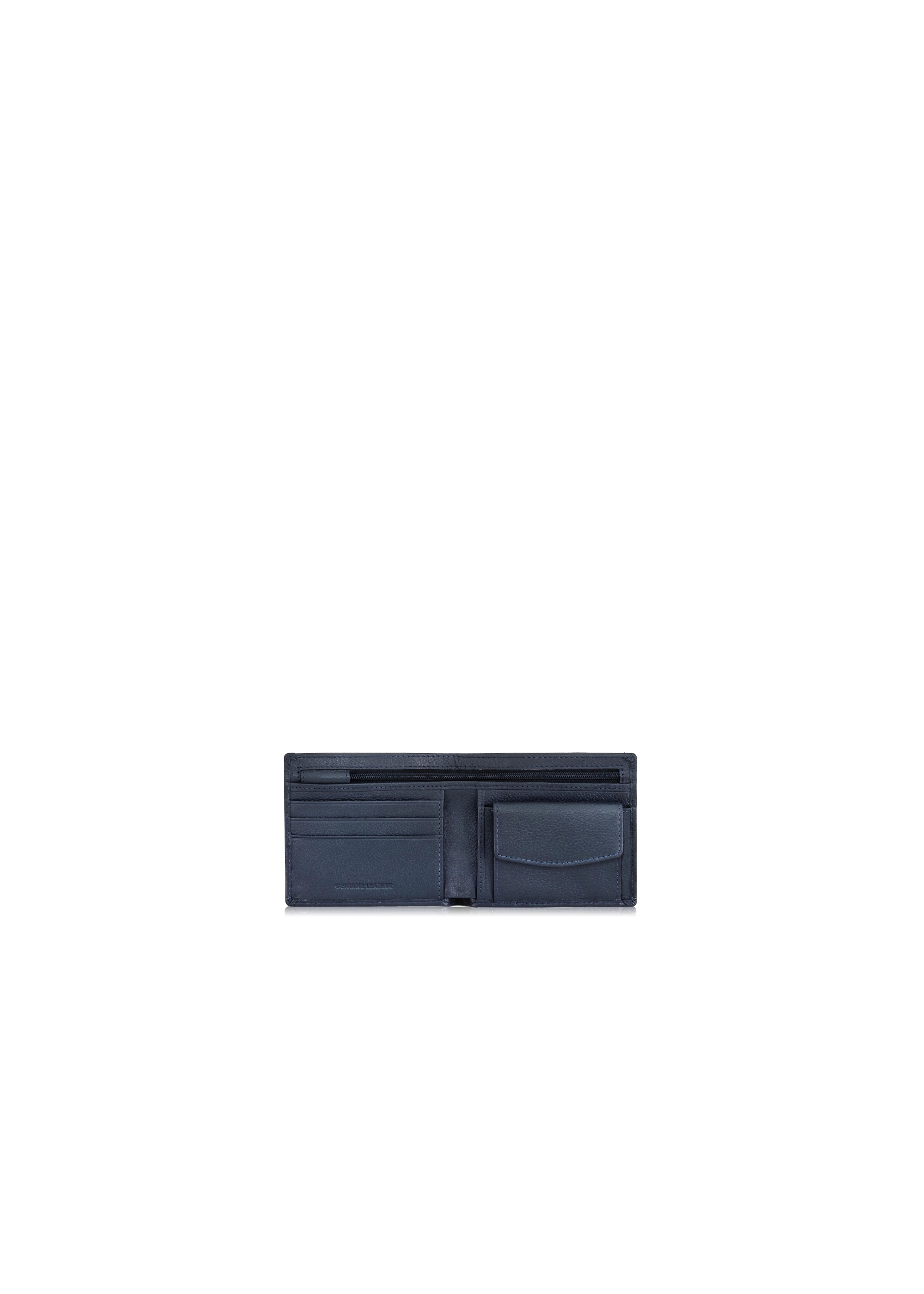 Men's navy blue leather wallet PORMS-0009-69(W24)-03