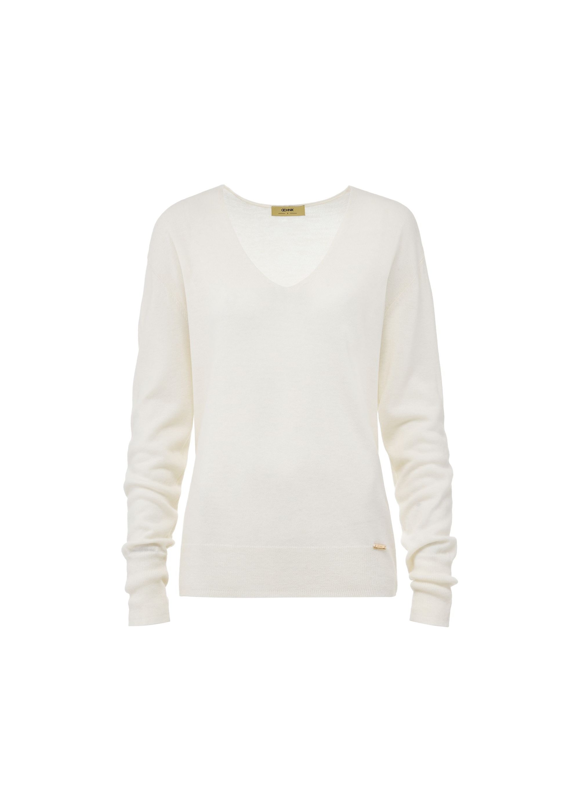 Wool cream women's sweater SWEDT-0224-12(Z24)-01