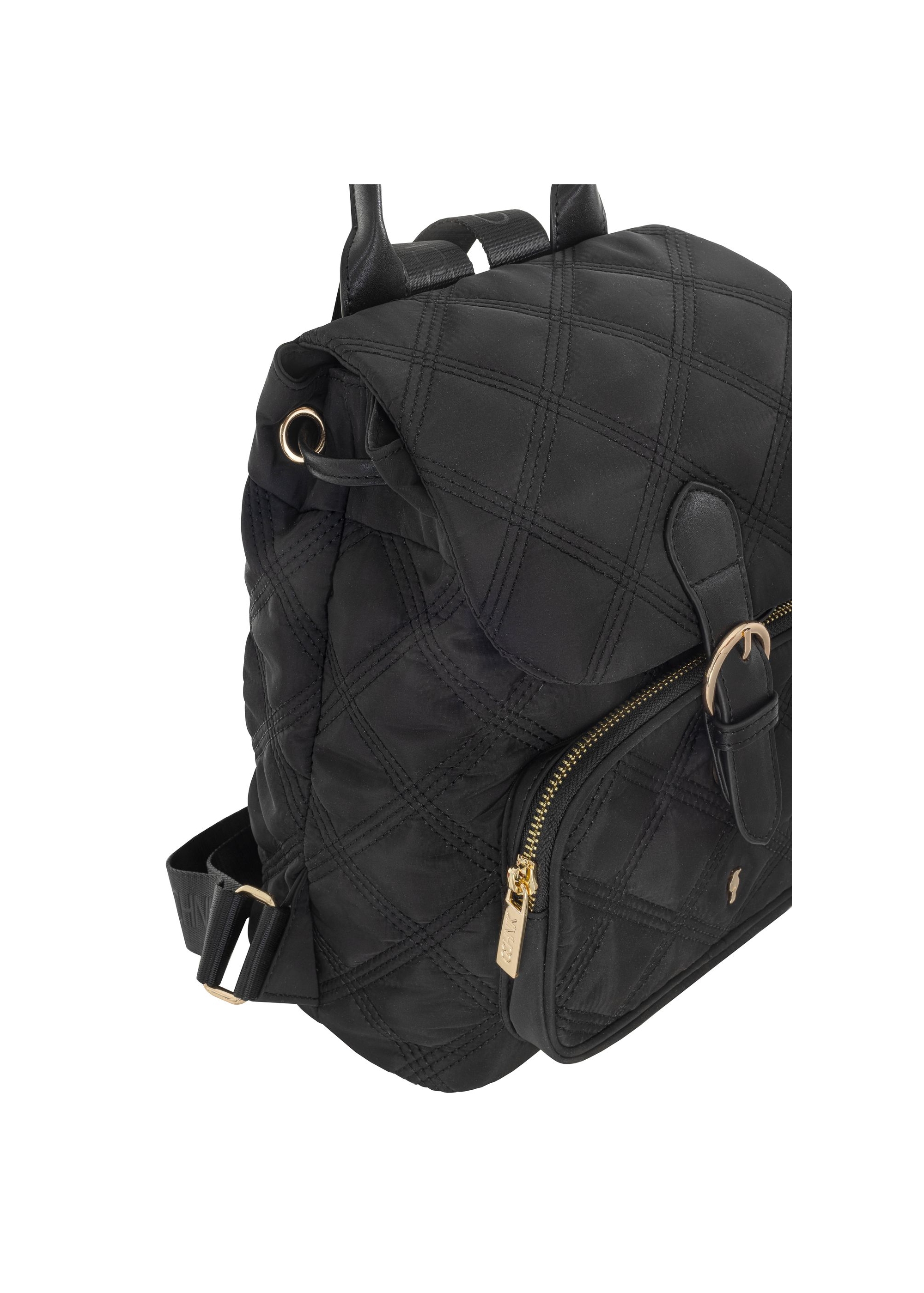 Black medium quilted women's backpack TOREN-0296-99(Z24) pic. 8