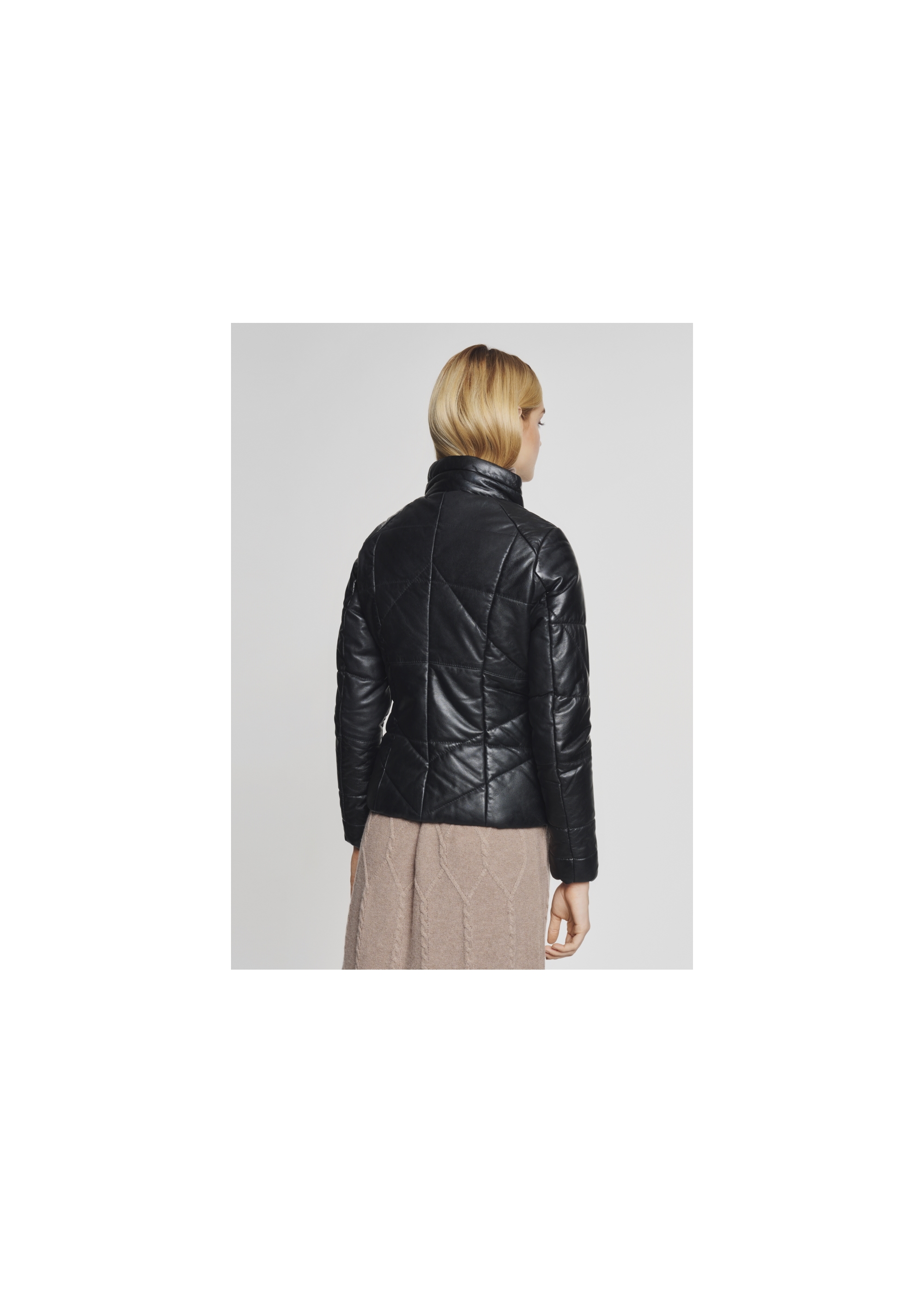 Women's quilted leather jacket KURDS-0279-4505(Z21)-08