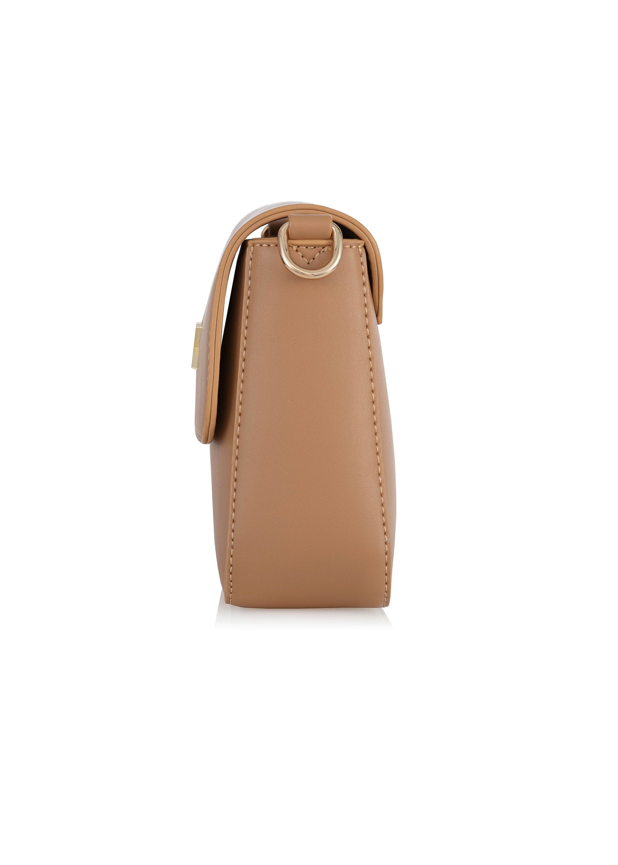 Camel-colored imitation leather postbag TOREC-0902-24(W24)-03