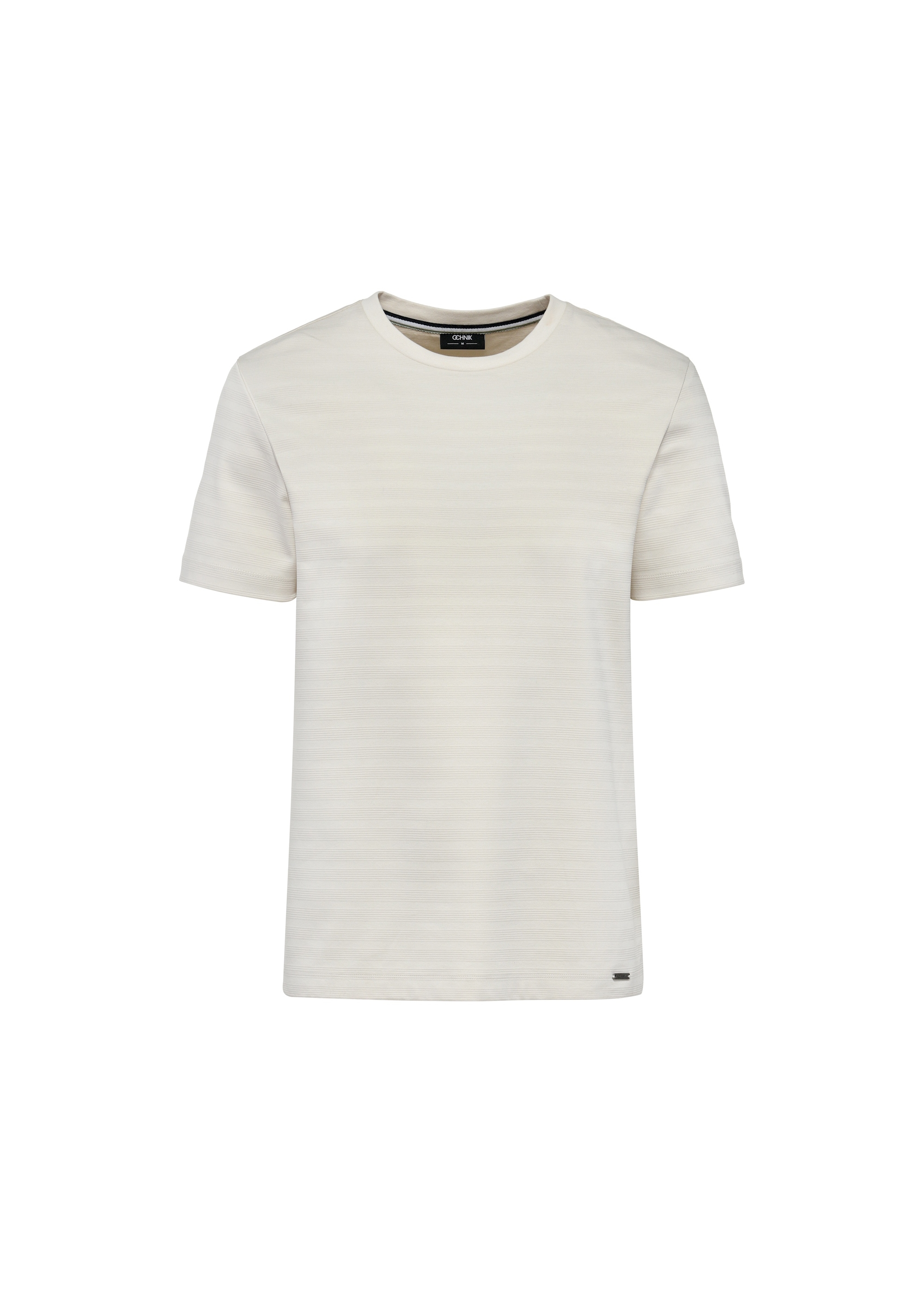 Cream men's cotton T-shirt TSHMT-0119-80(W25)-05