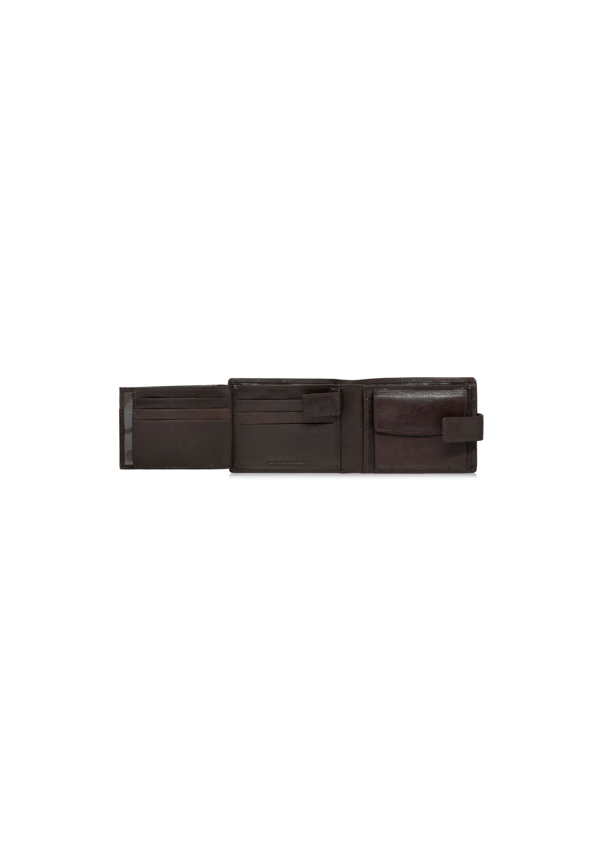 Leather clasp brown men's wallet PORMS-0606-89(W24)-06